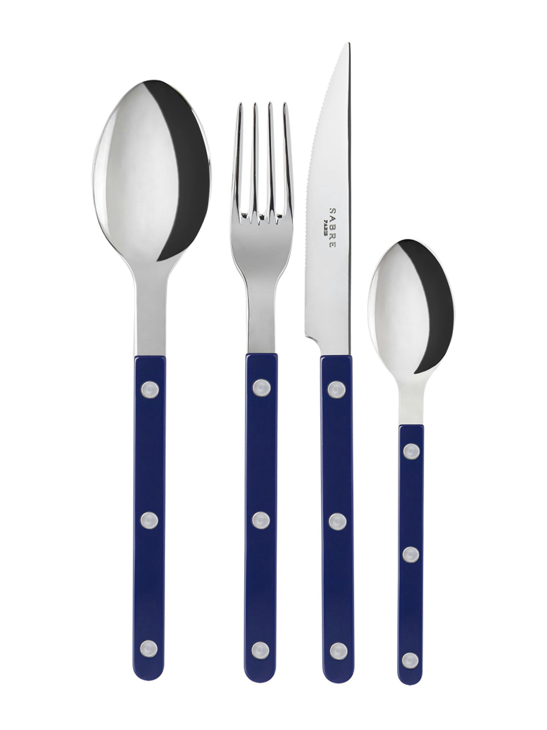 Stainless steel cutlery in blue (4-piece set)