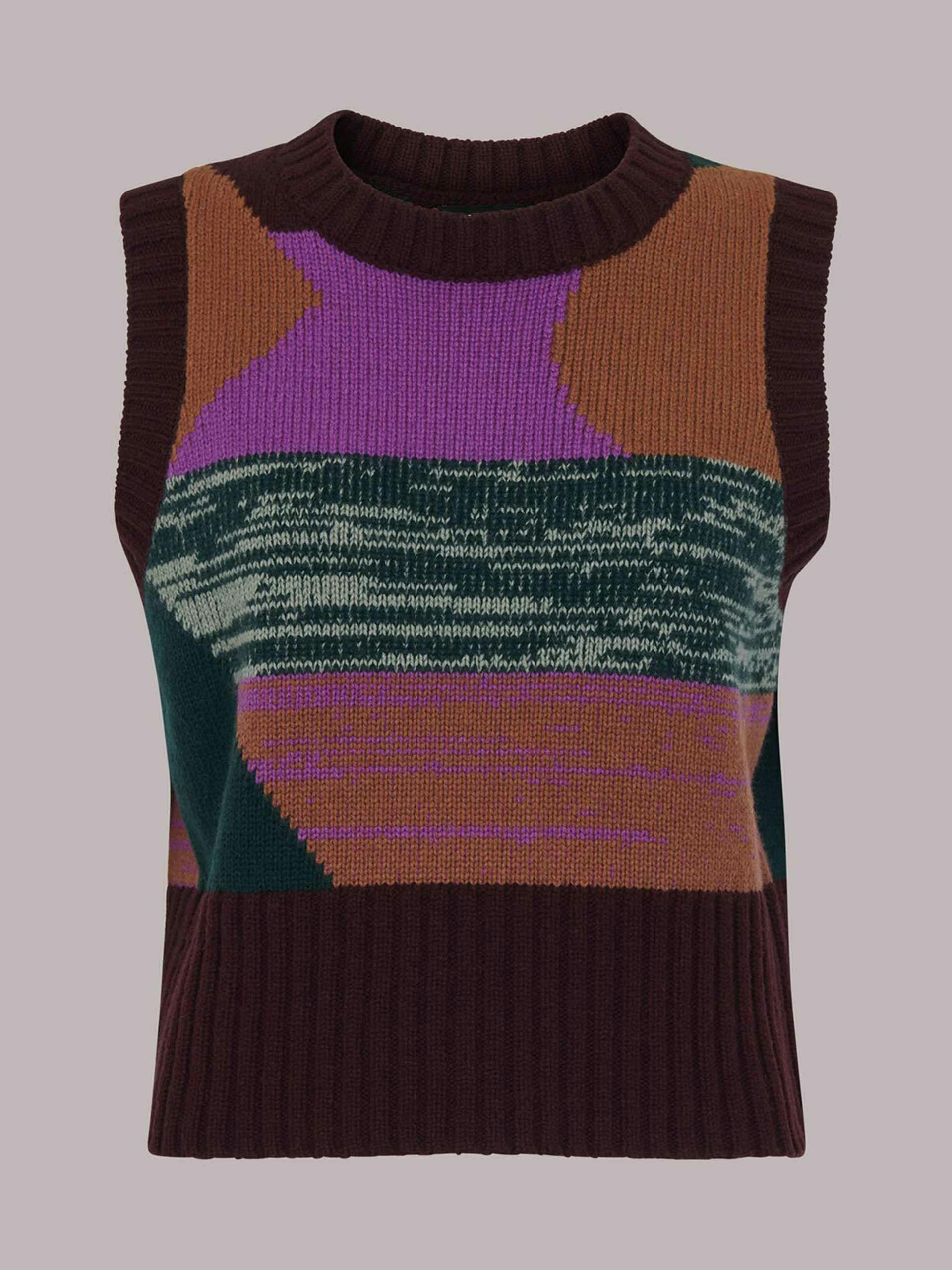 Multicolour knitted vest