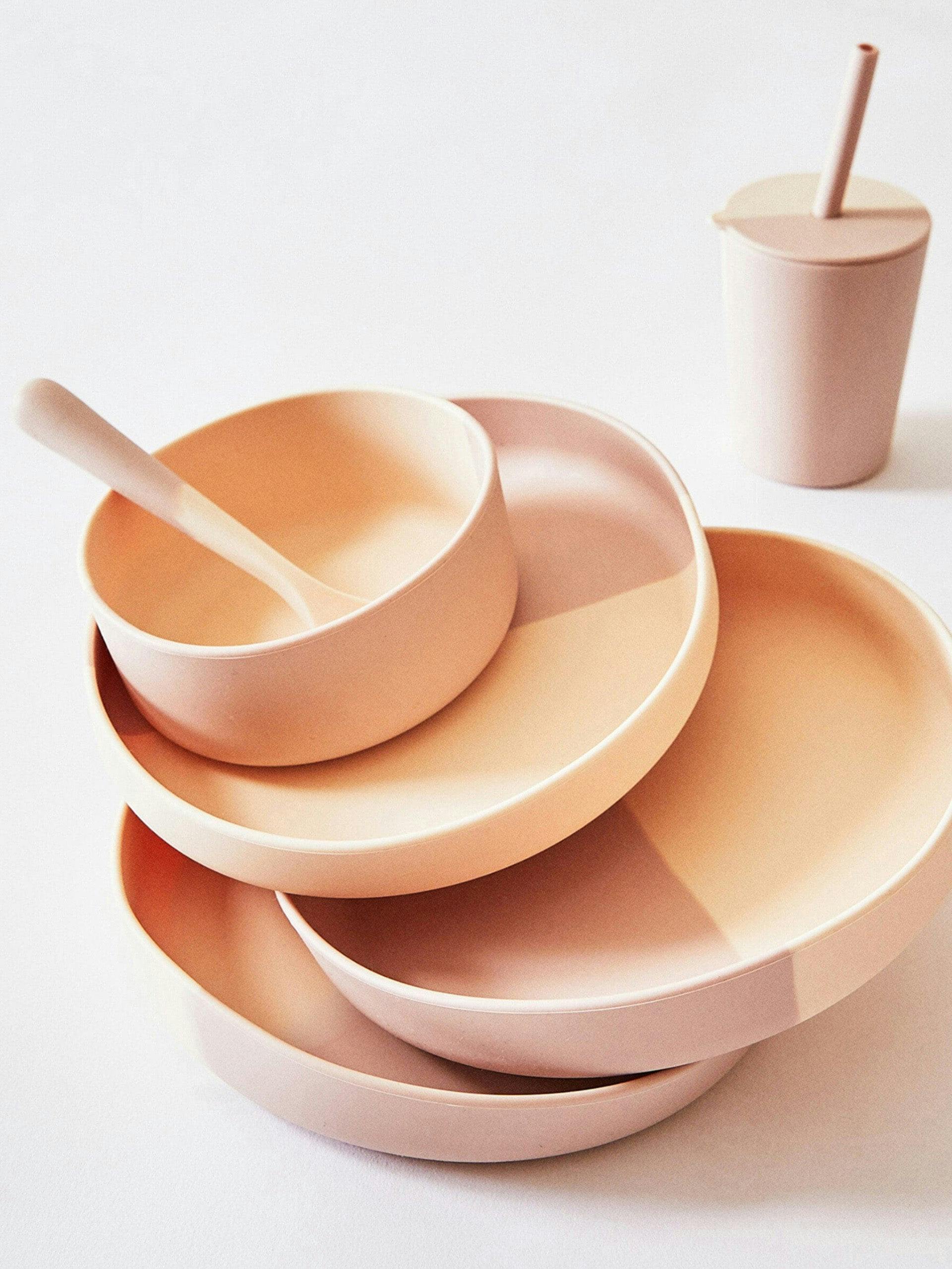 Pink Silicone tableware