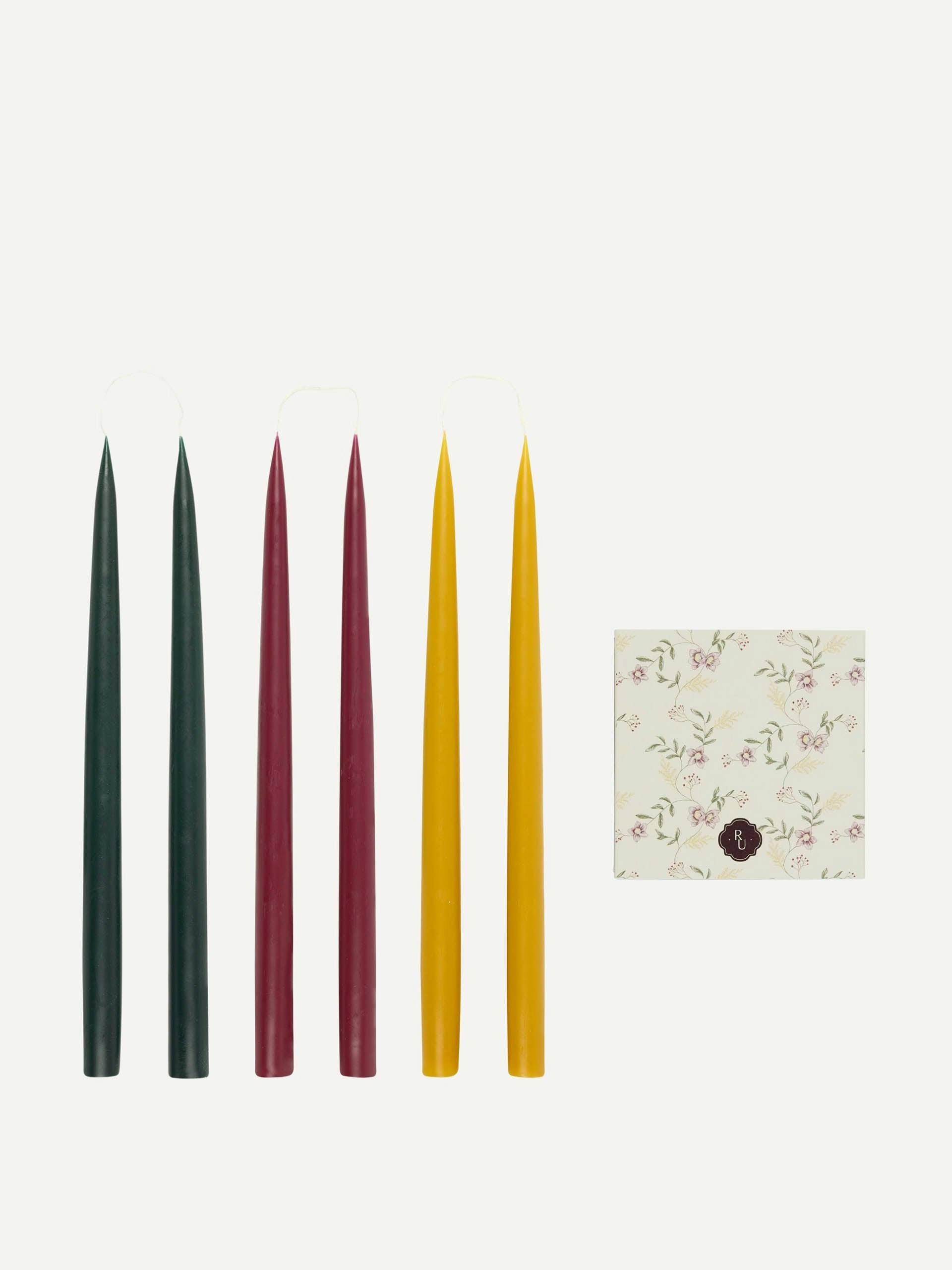 Danish taper candles & matches gift set in hellebore