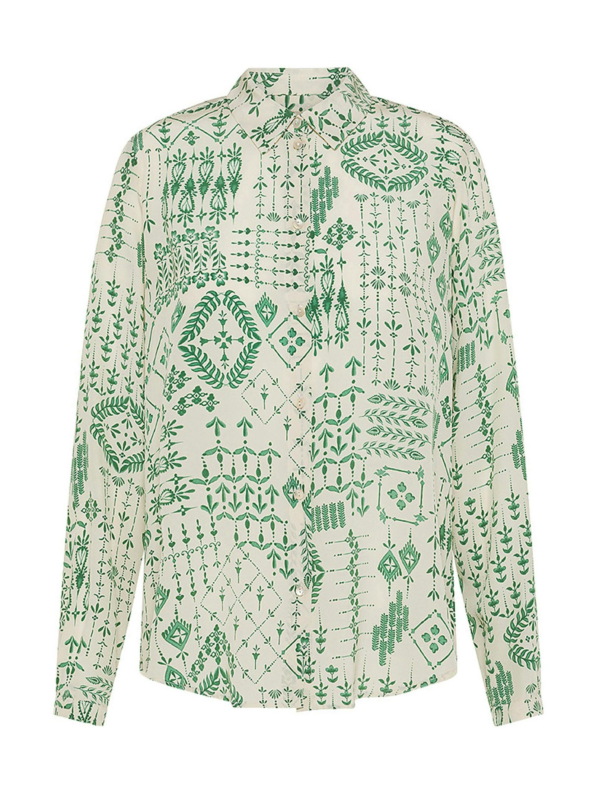 printed silk shirt in Creme Vert
