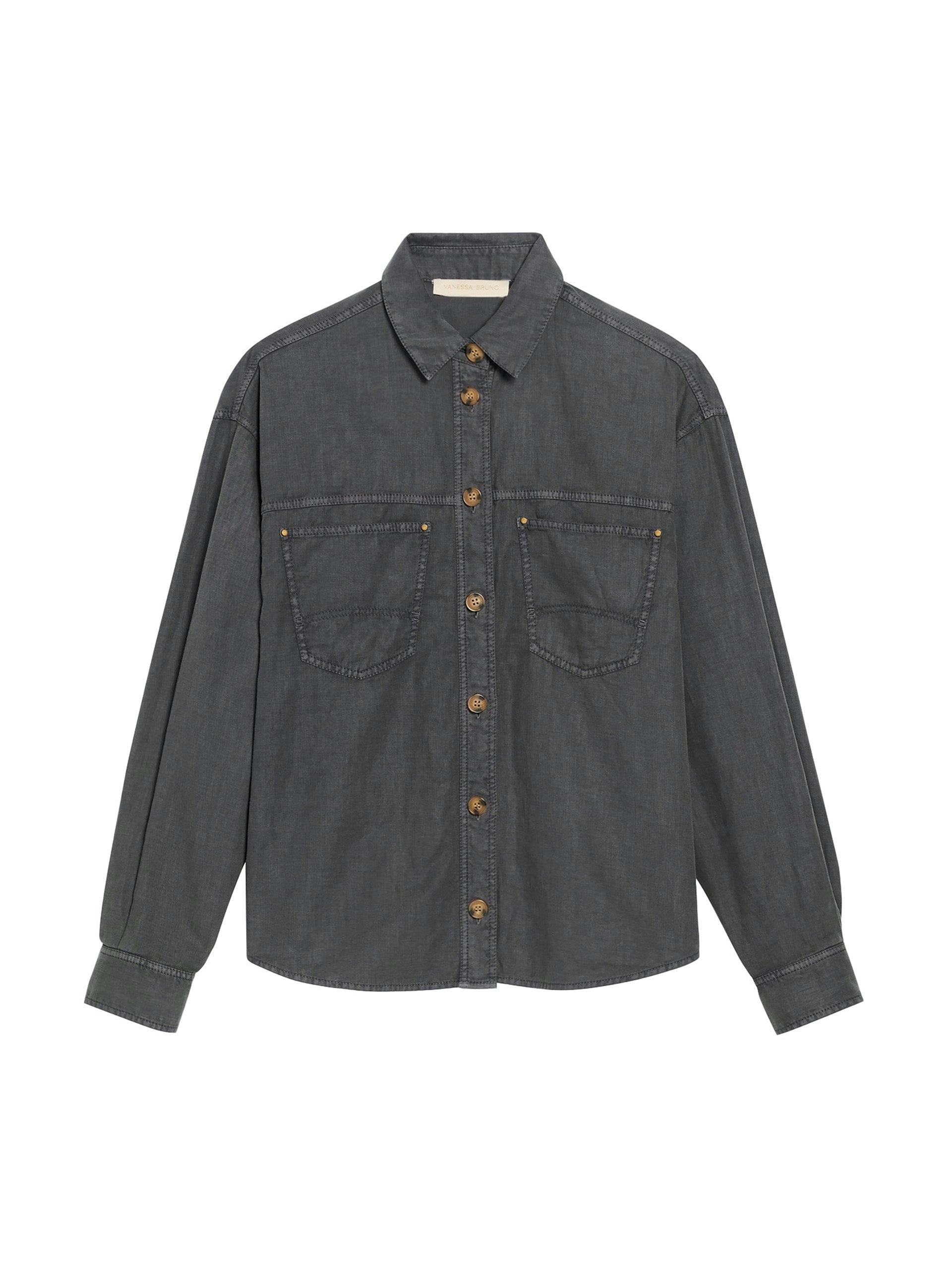 Patch pocket shirt in Anthracite