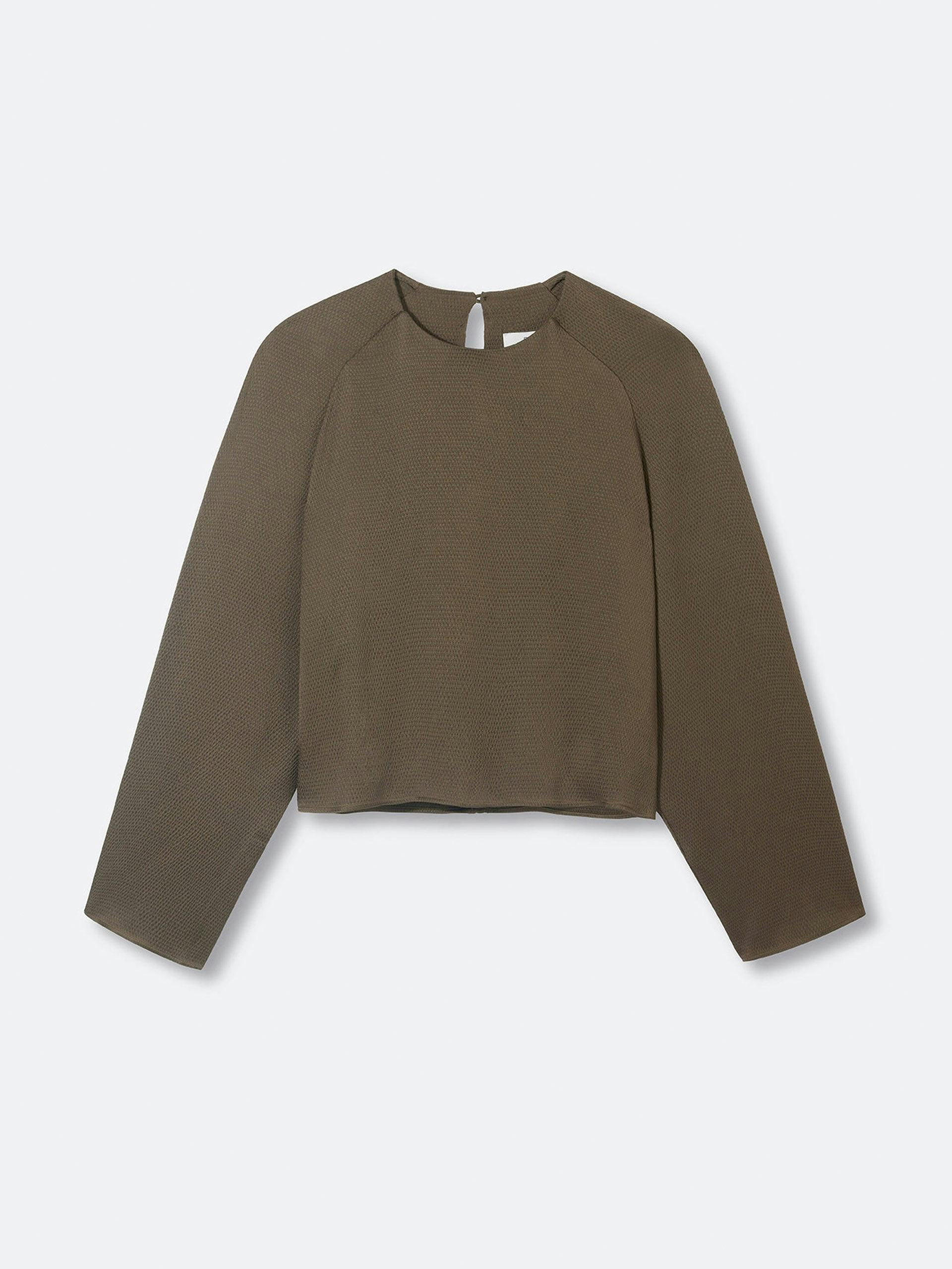 Frank olive long sleeve top