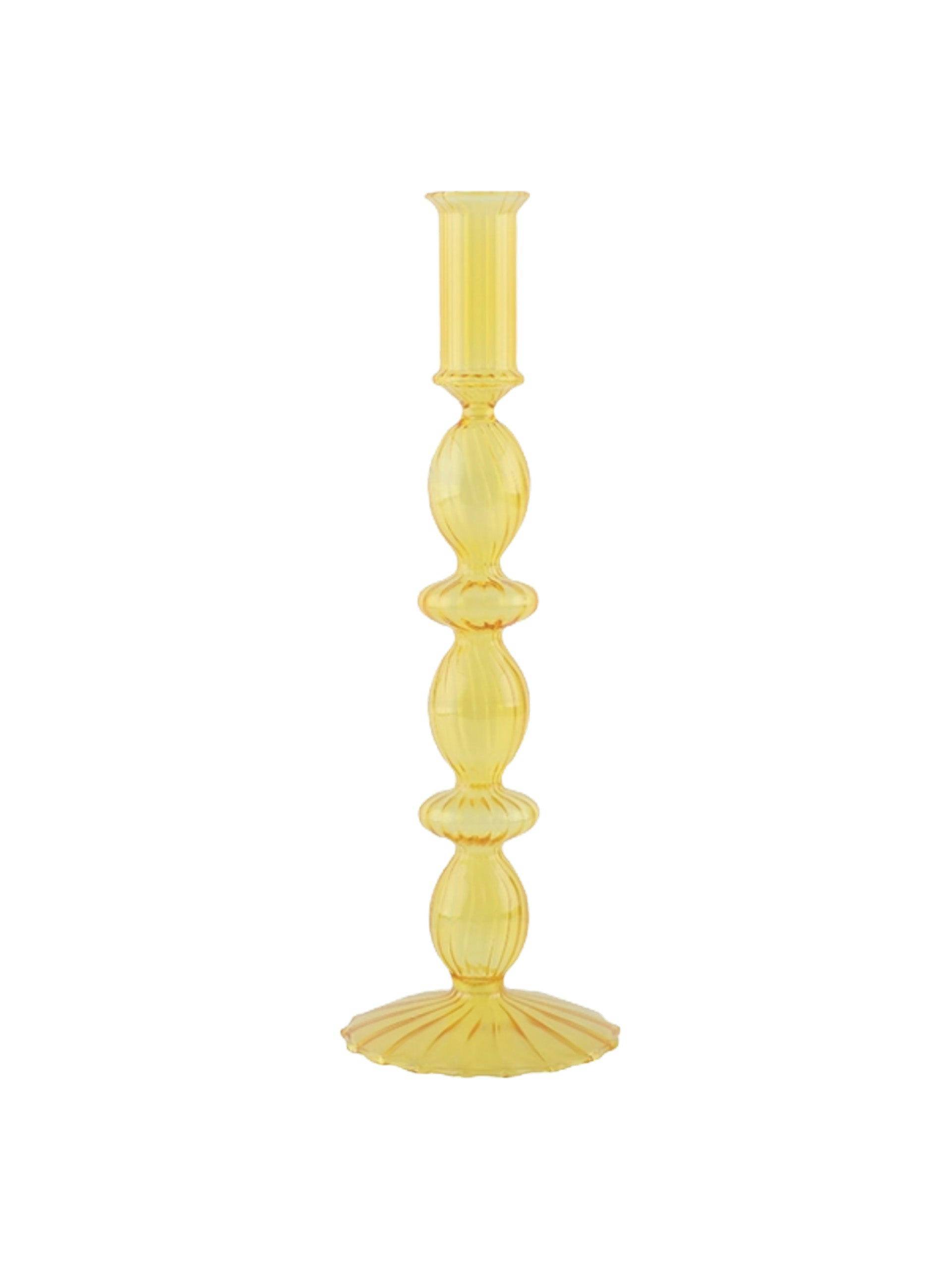 Yellow candlestick holder