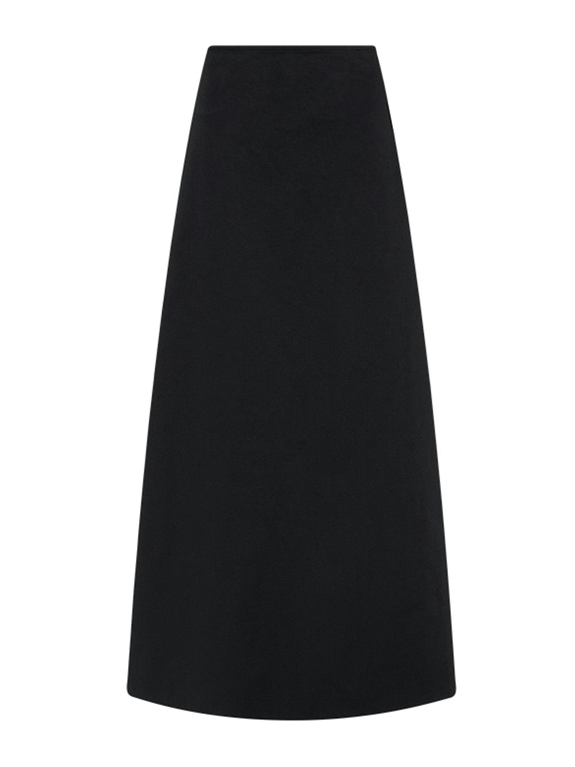 Black cotton A-line skirt