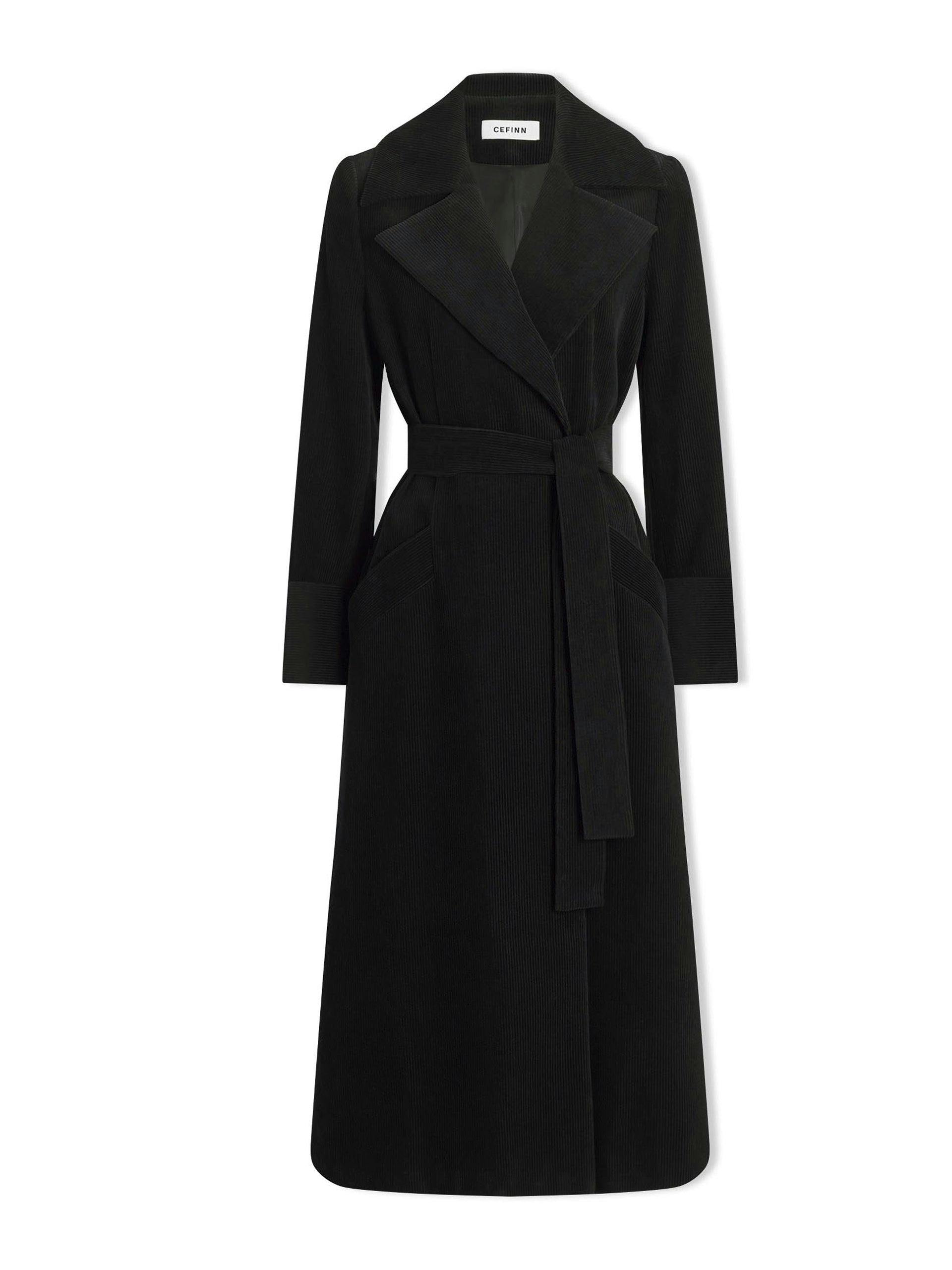 Black corduroy Roxanne coat