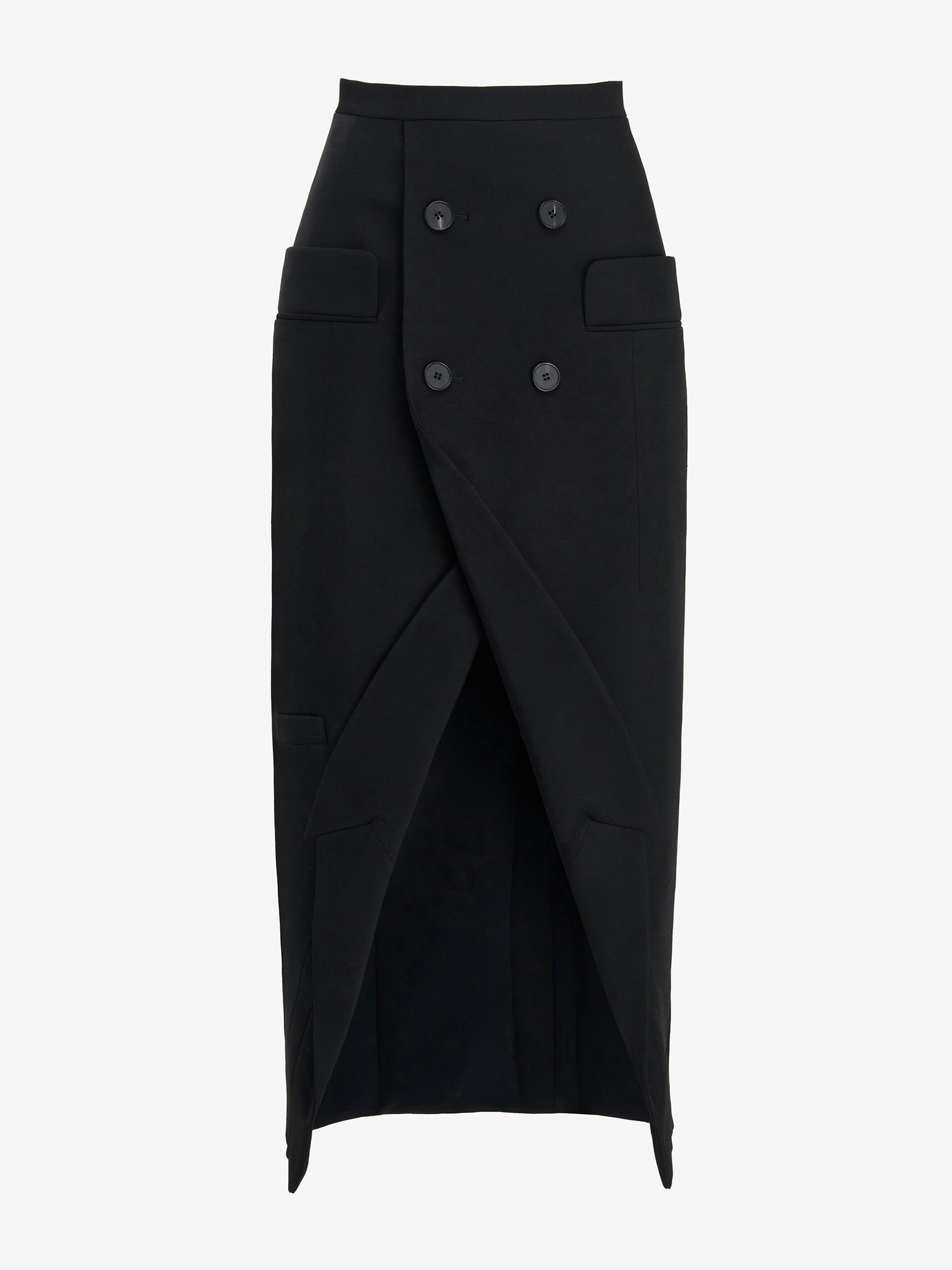 Women's Upside-down Slashed Skirt in Black