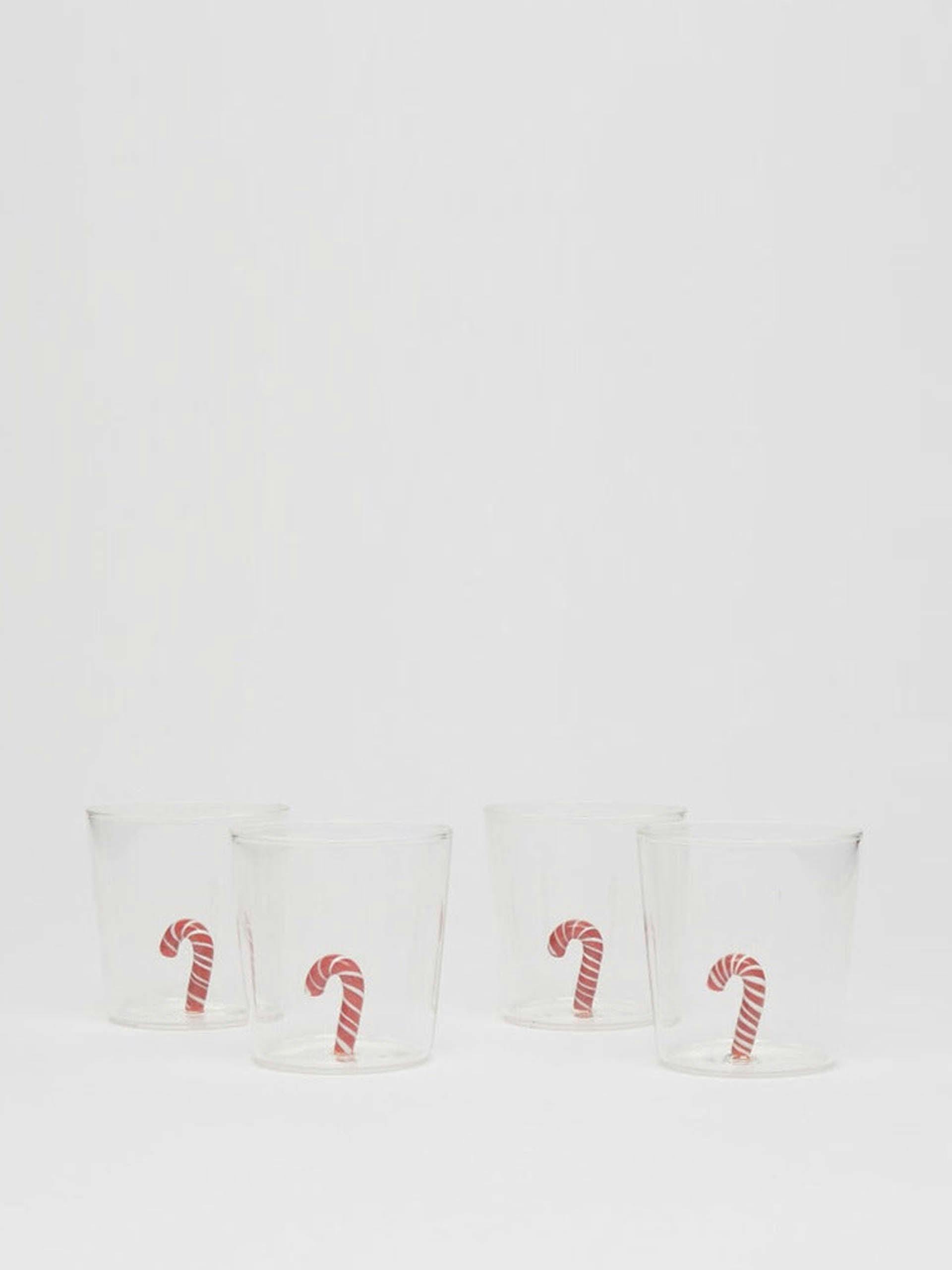 Candy cane glasses, set of 4