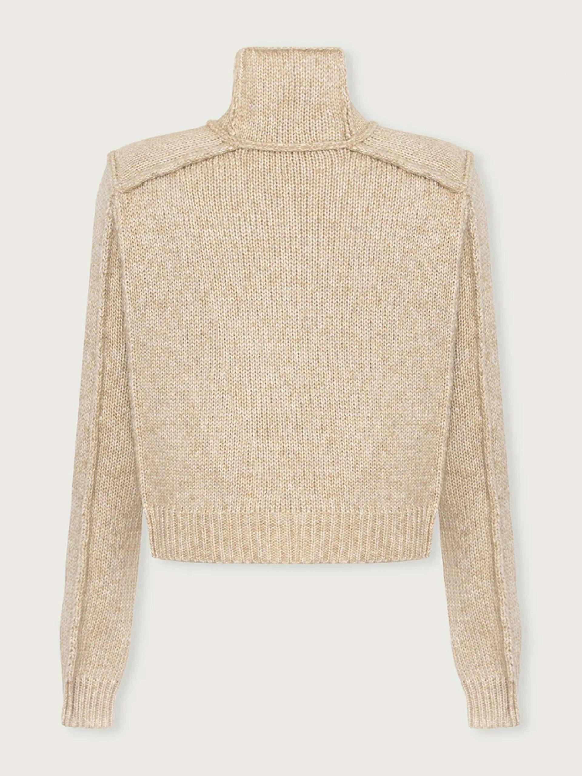 Boxy high-neck wool-mix sweater