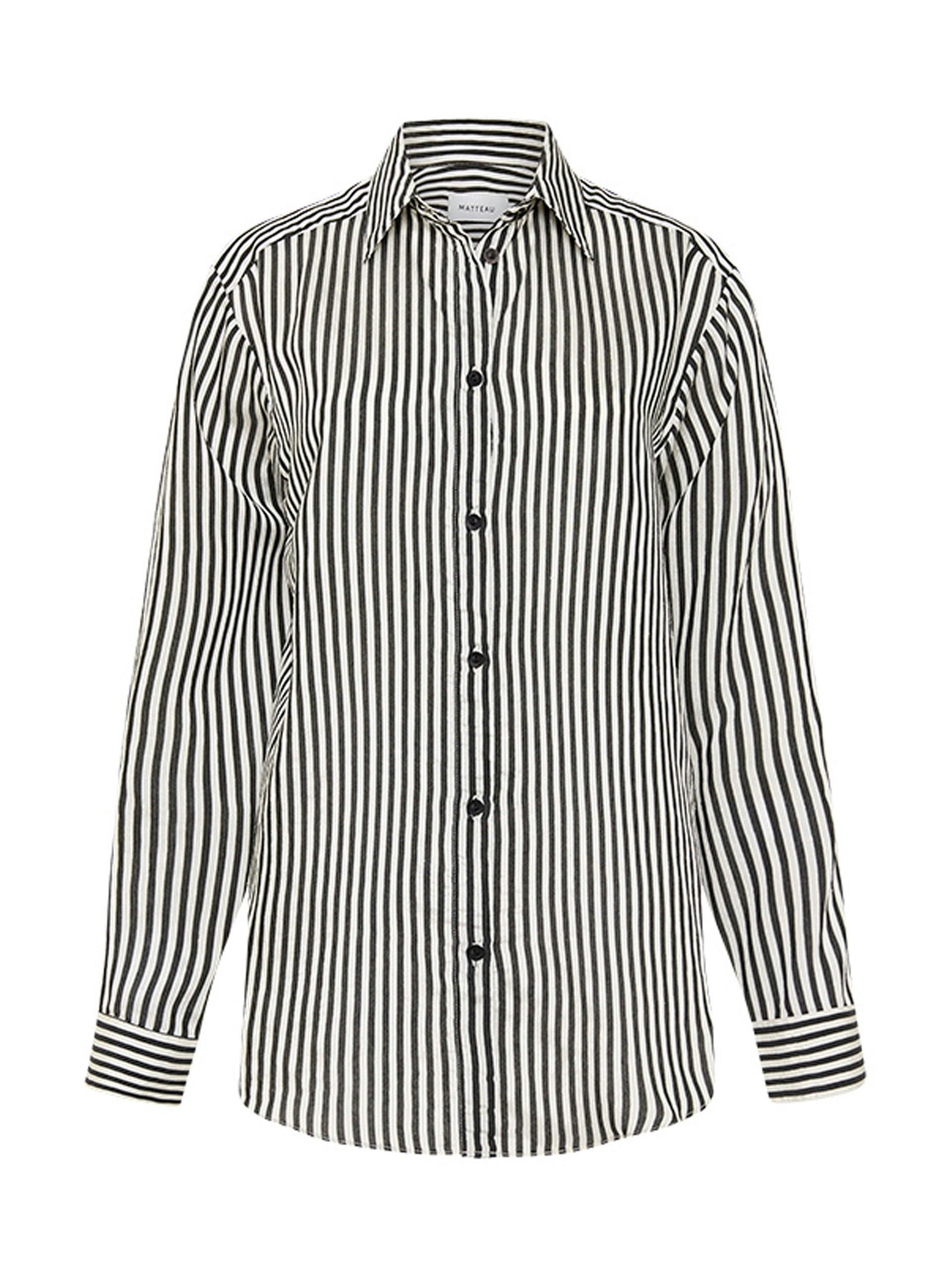 Classic Contrast Stripe shirt in Ink stripe