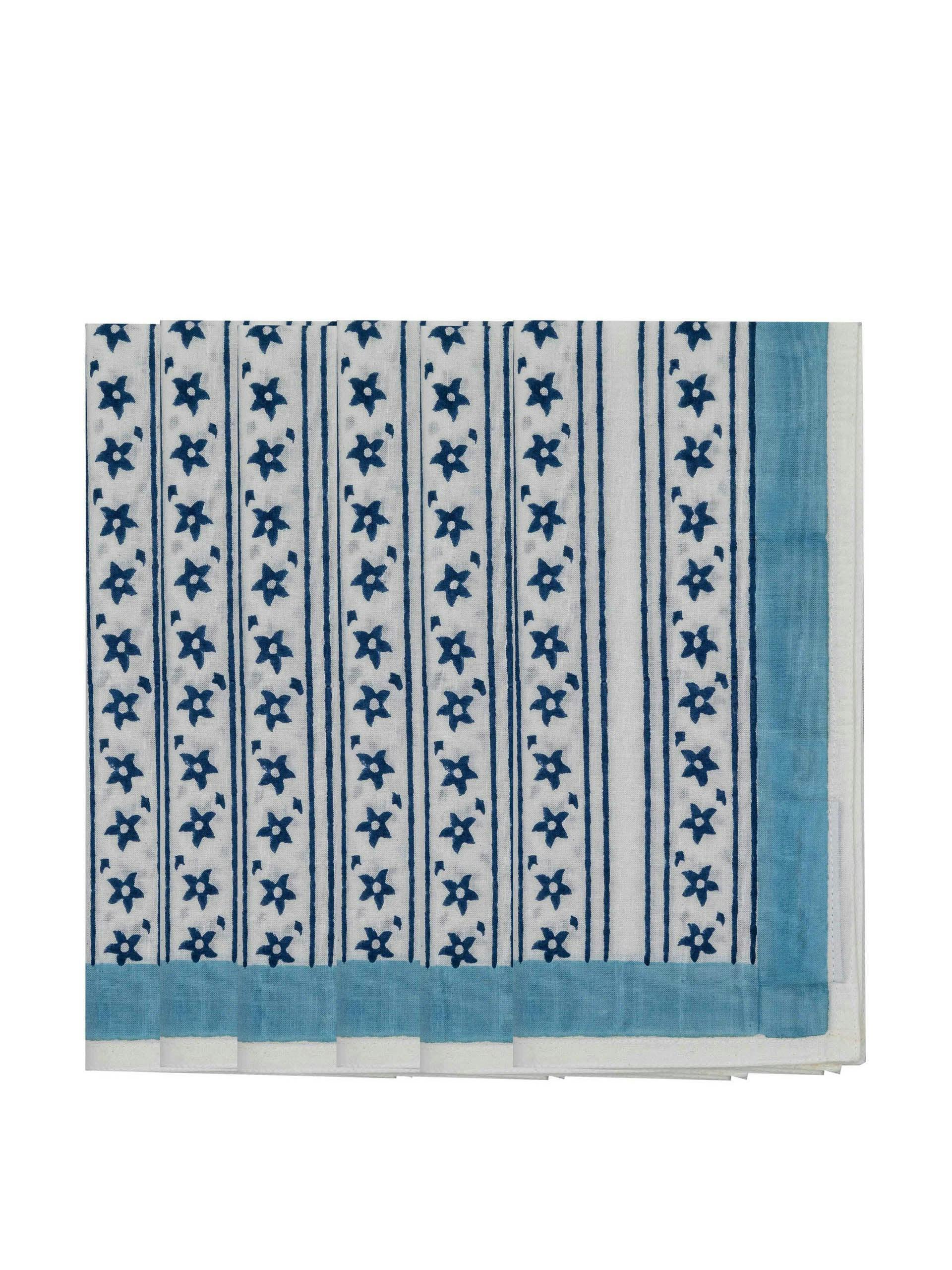 Blue star napkins, set of 6
