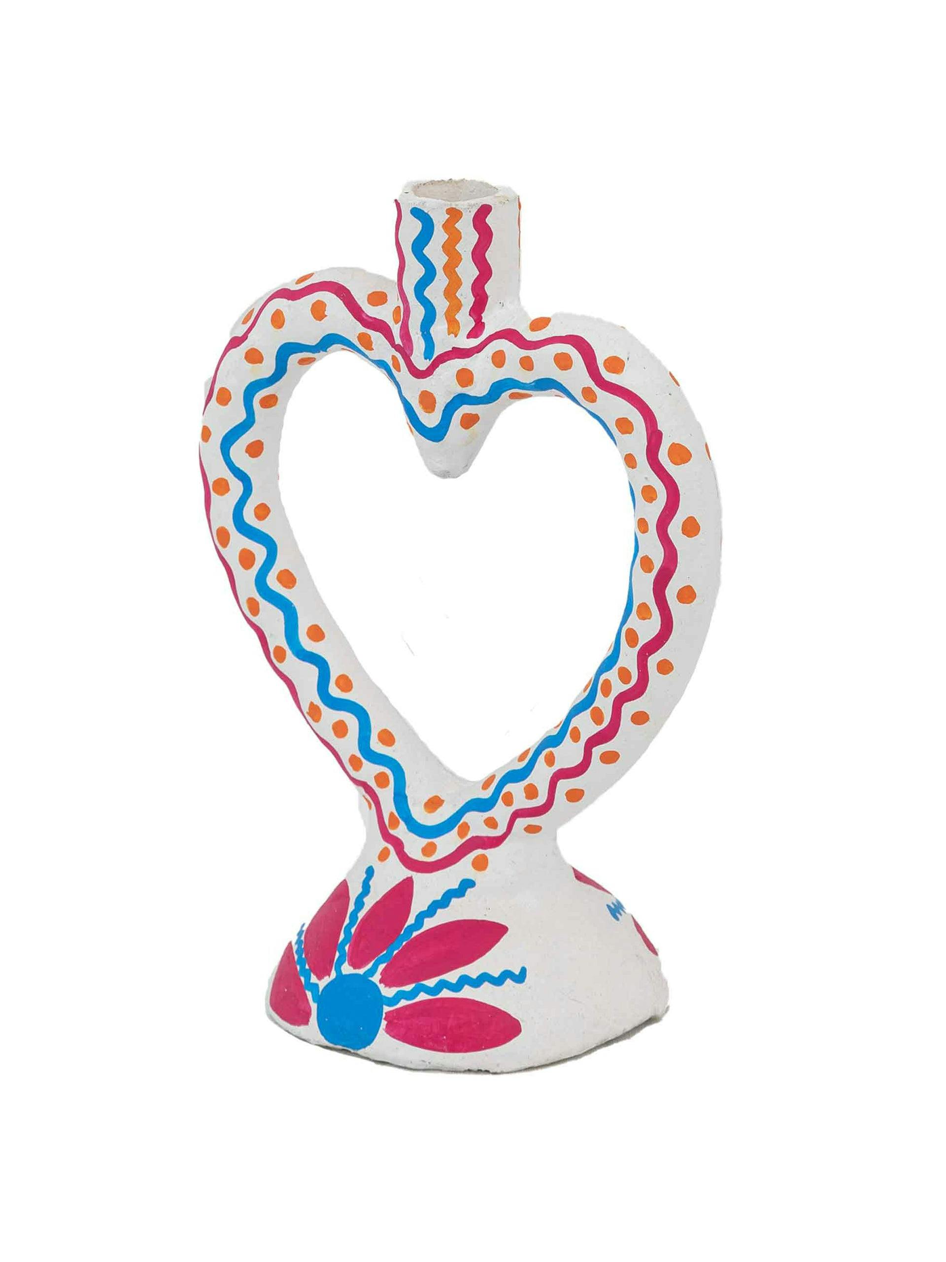 Red and blue Corazon candleholder