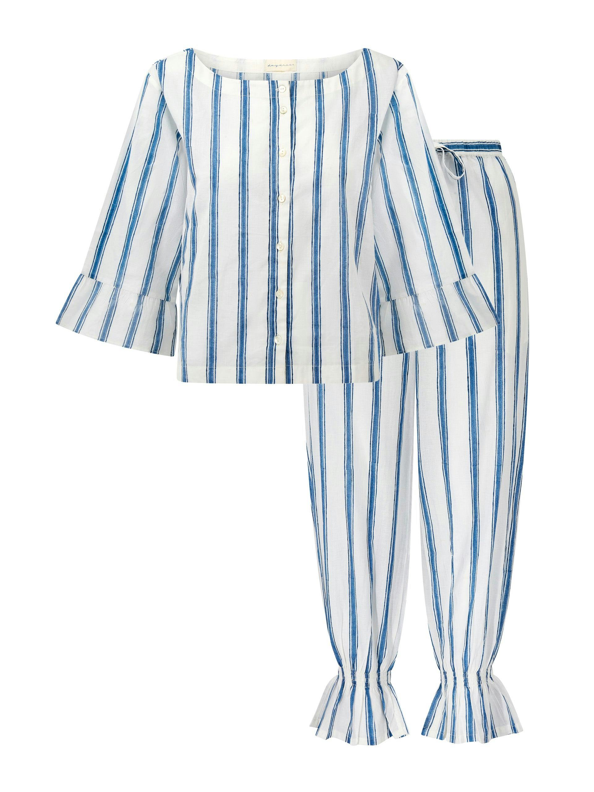 Blue ticking Clown pyjama set