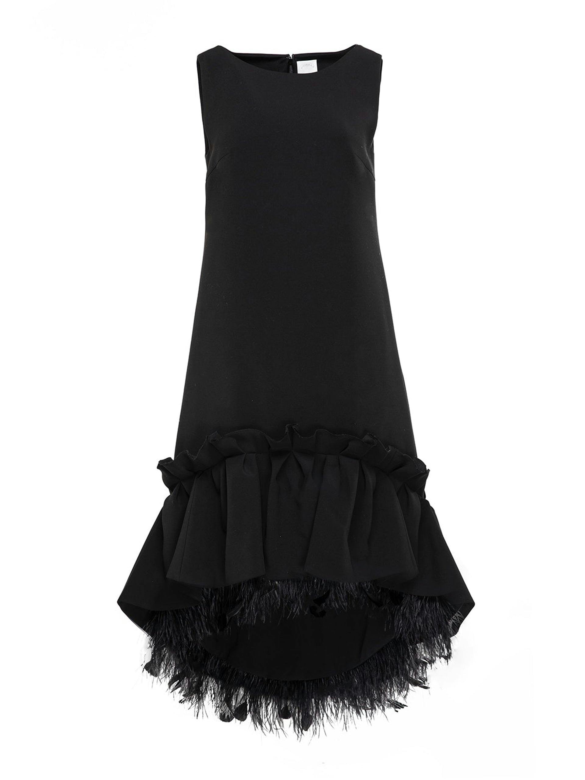 Jodie black crepe dress
