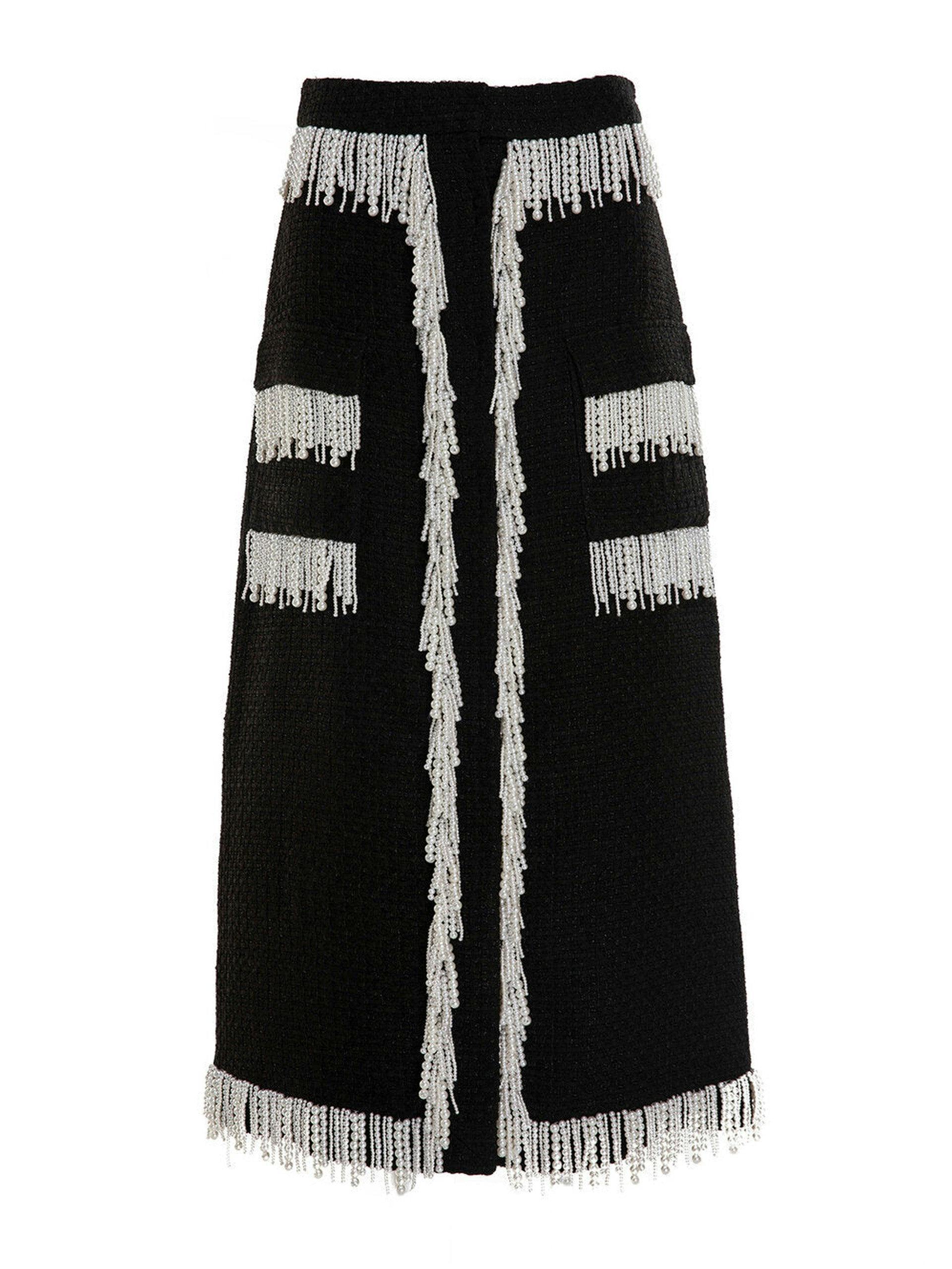 Victoria black and white tweed skirt