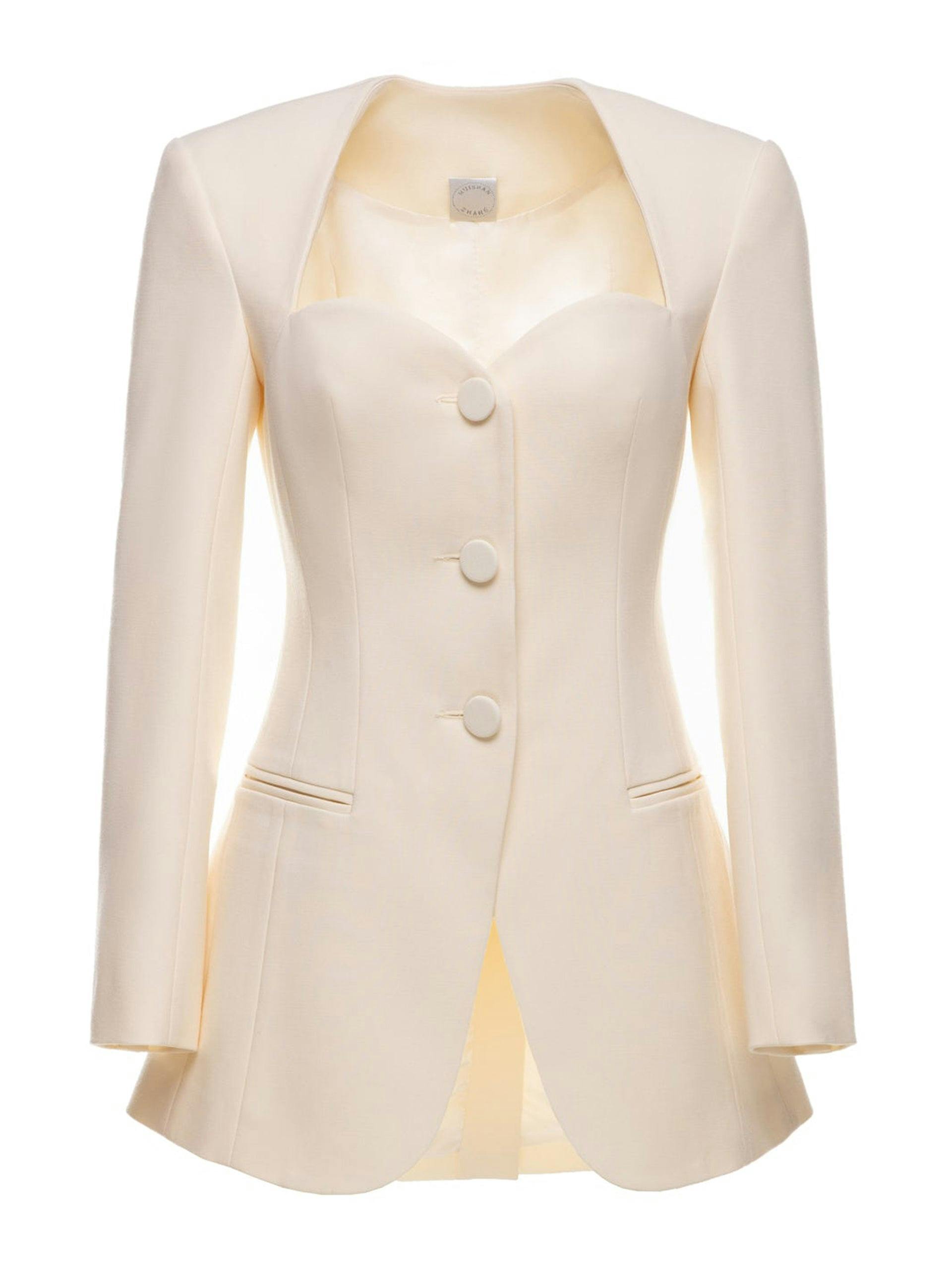 Kim antique white crepe jacket