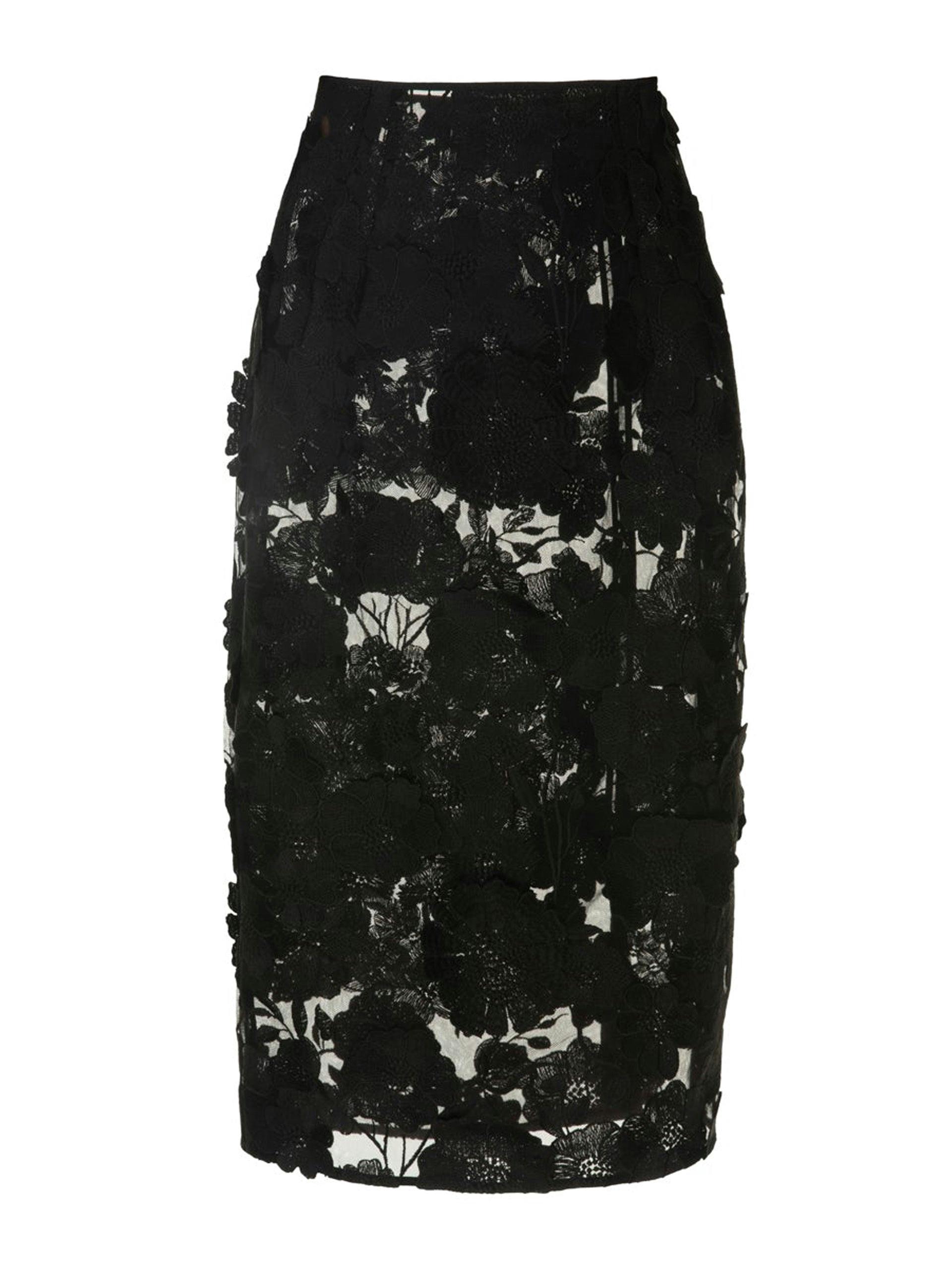 Nicole black embellished tulle skirt