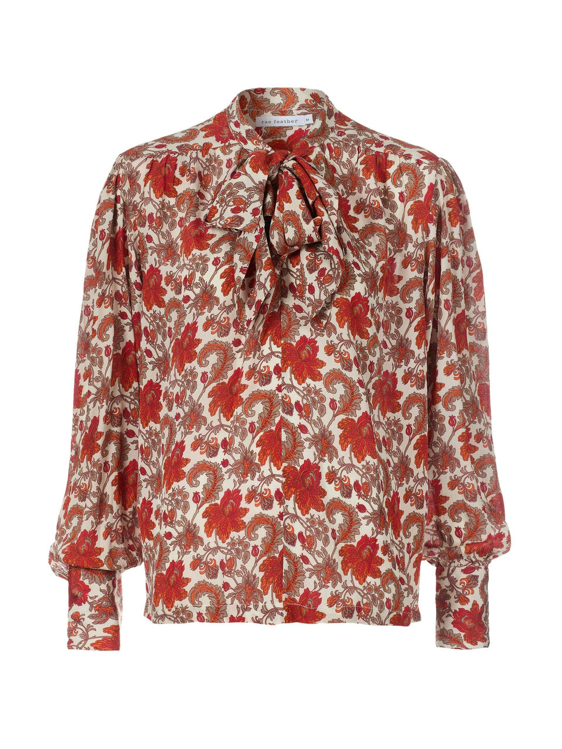 Paisley floral print Helen bow blouse