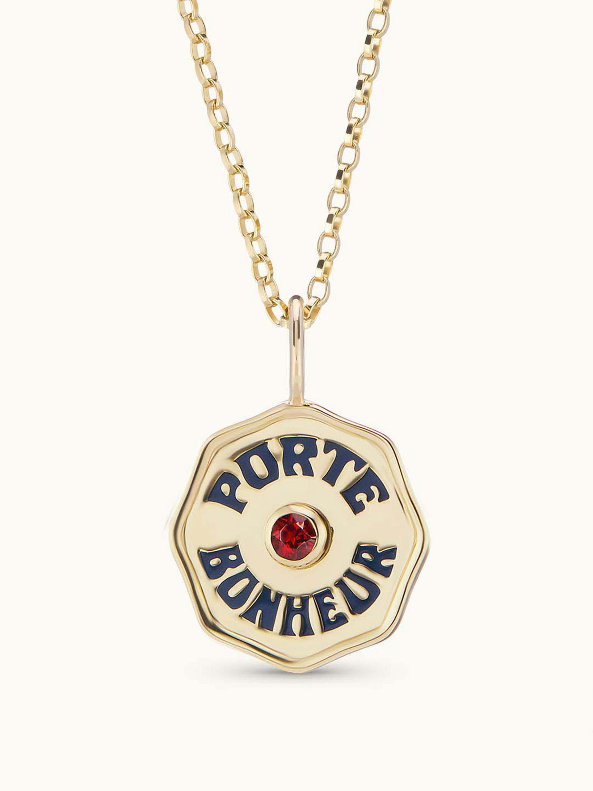 Mini Porte Bonheur necklace in ruby