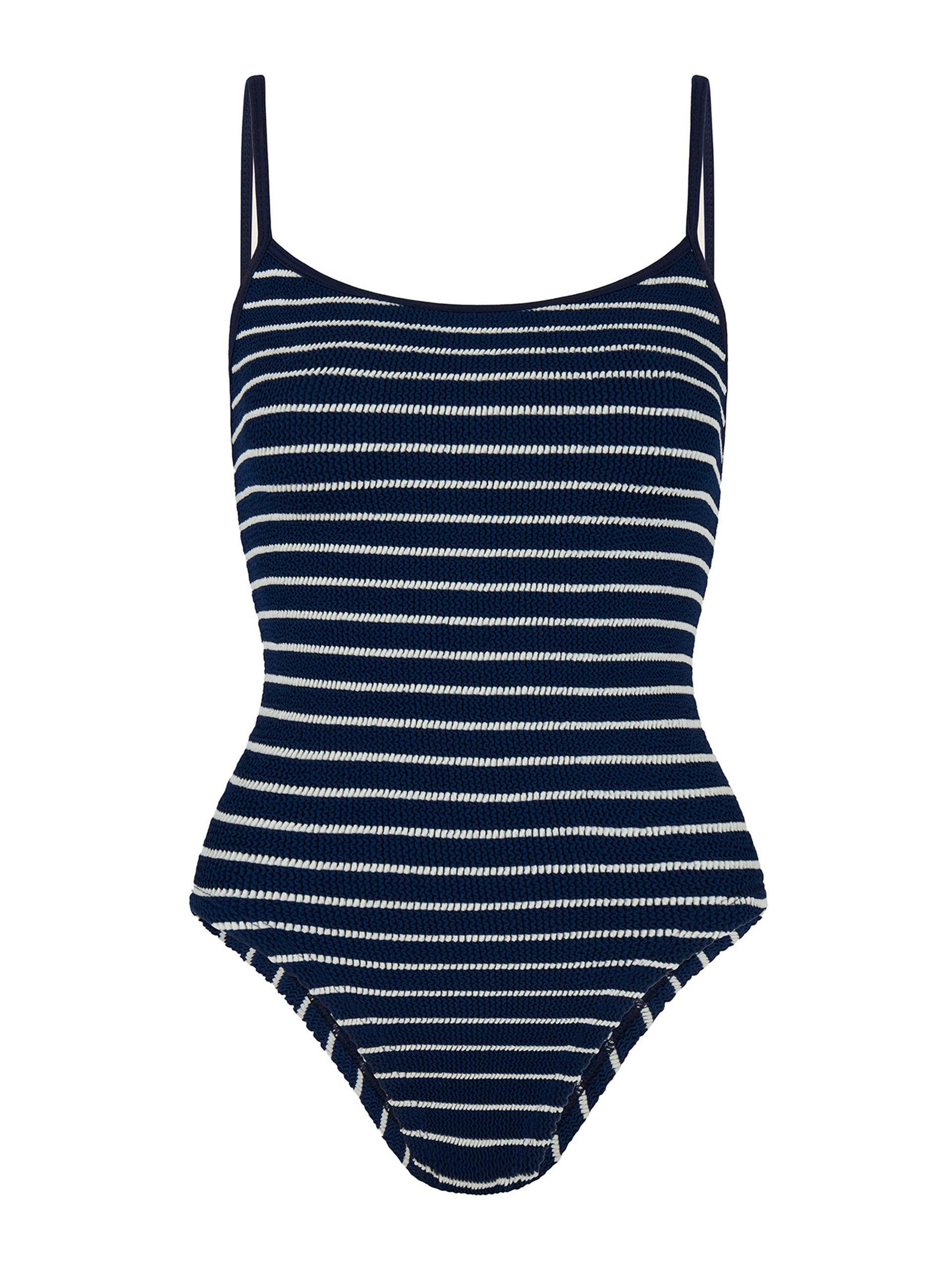 Navy and white Pamela stripe swimsuit