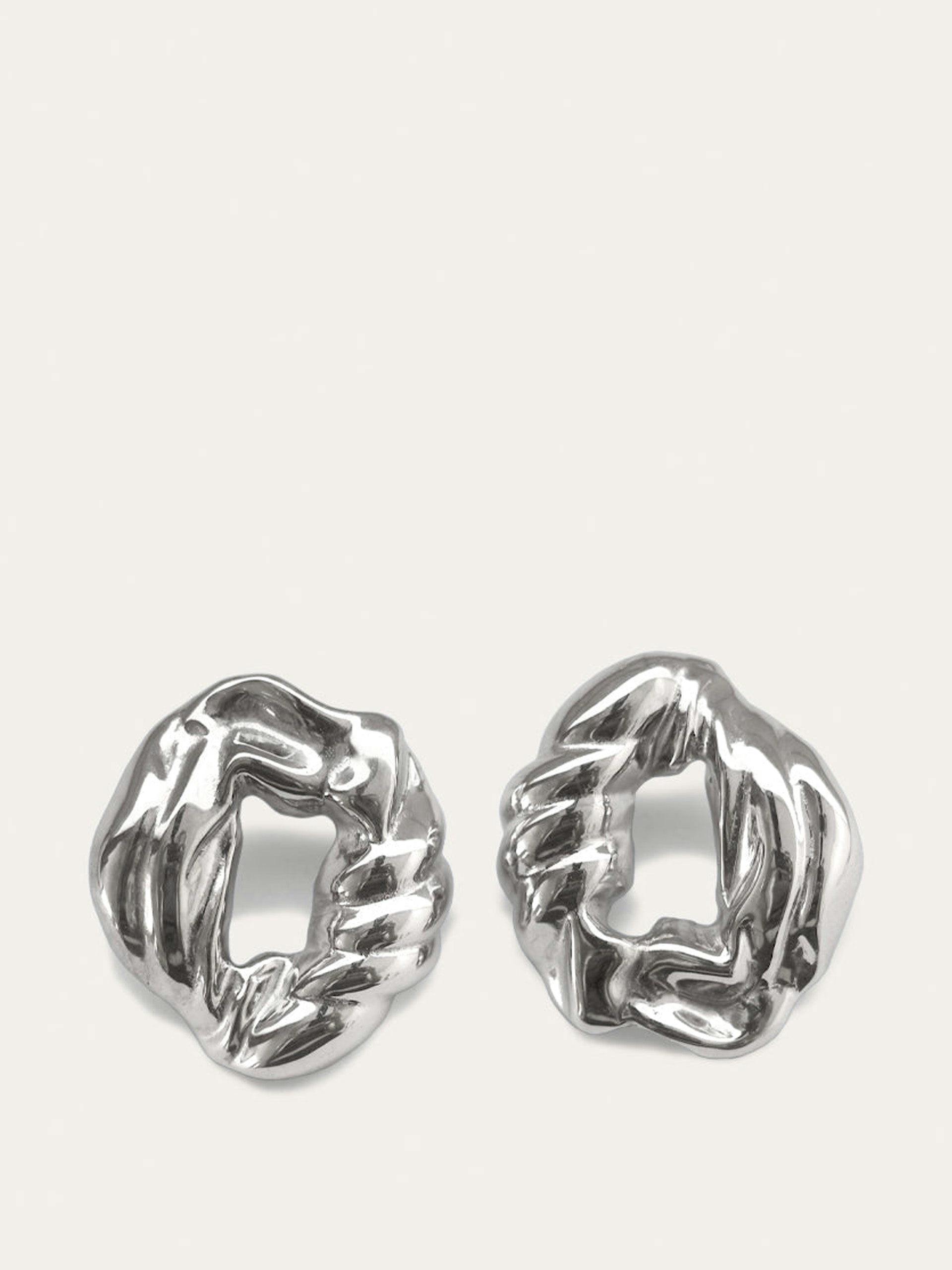 Destination Unknown rhodium plated earrings