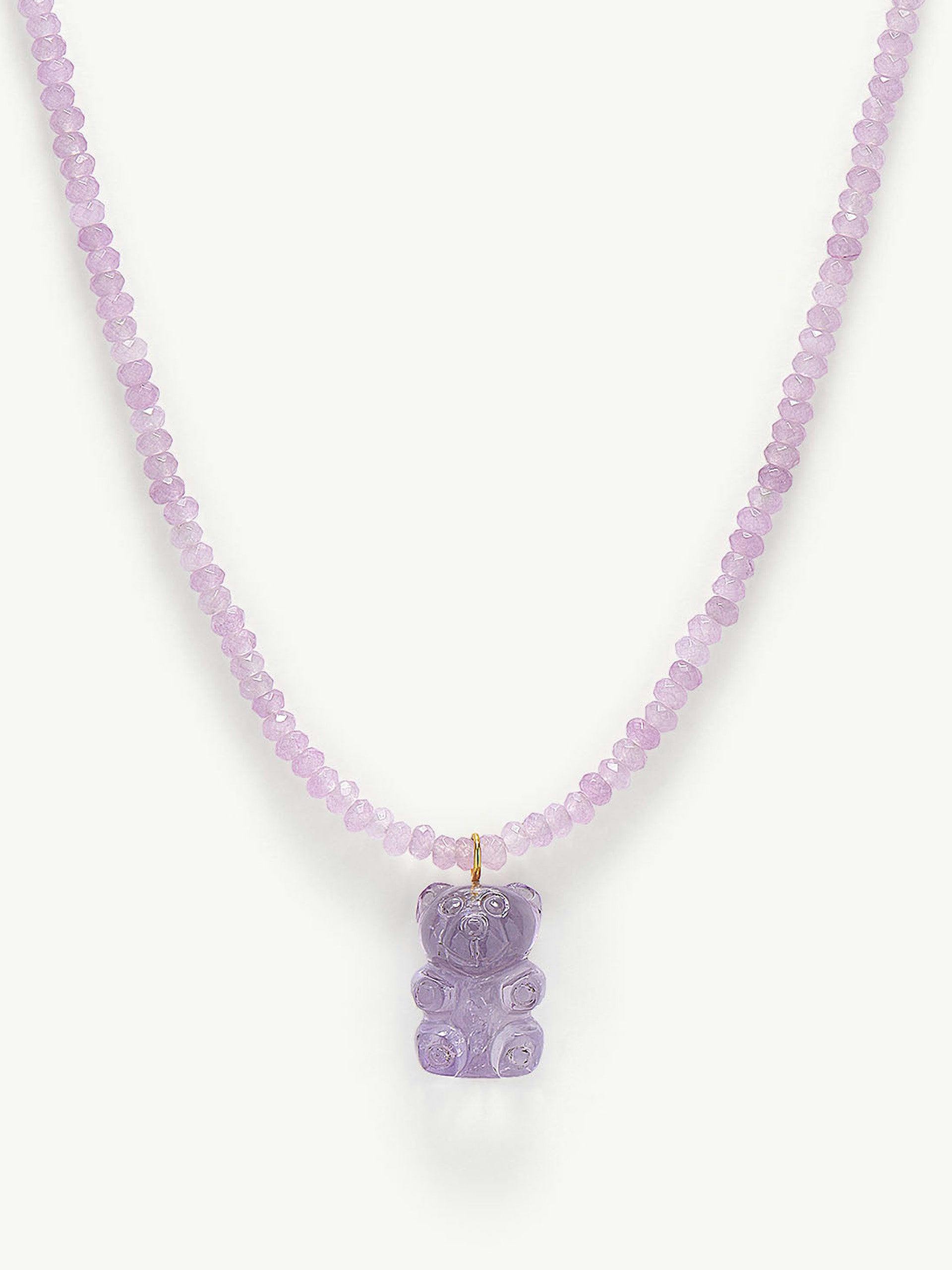 Amethyst Teddy Bear necklace