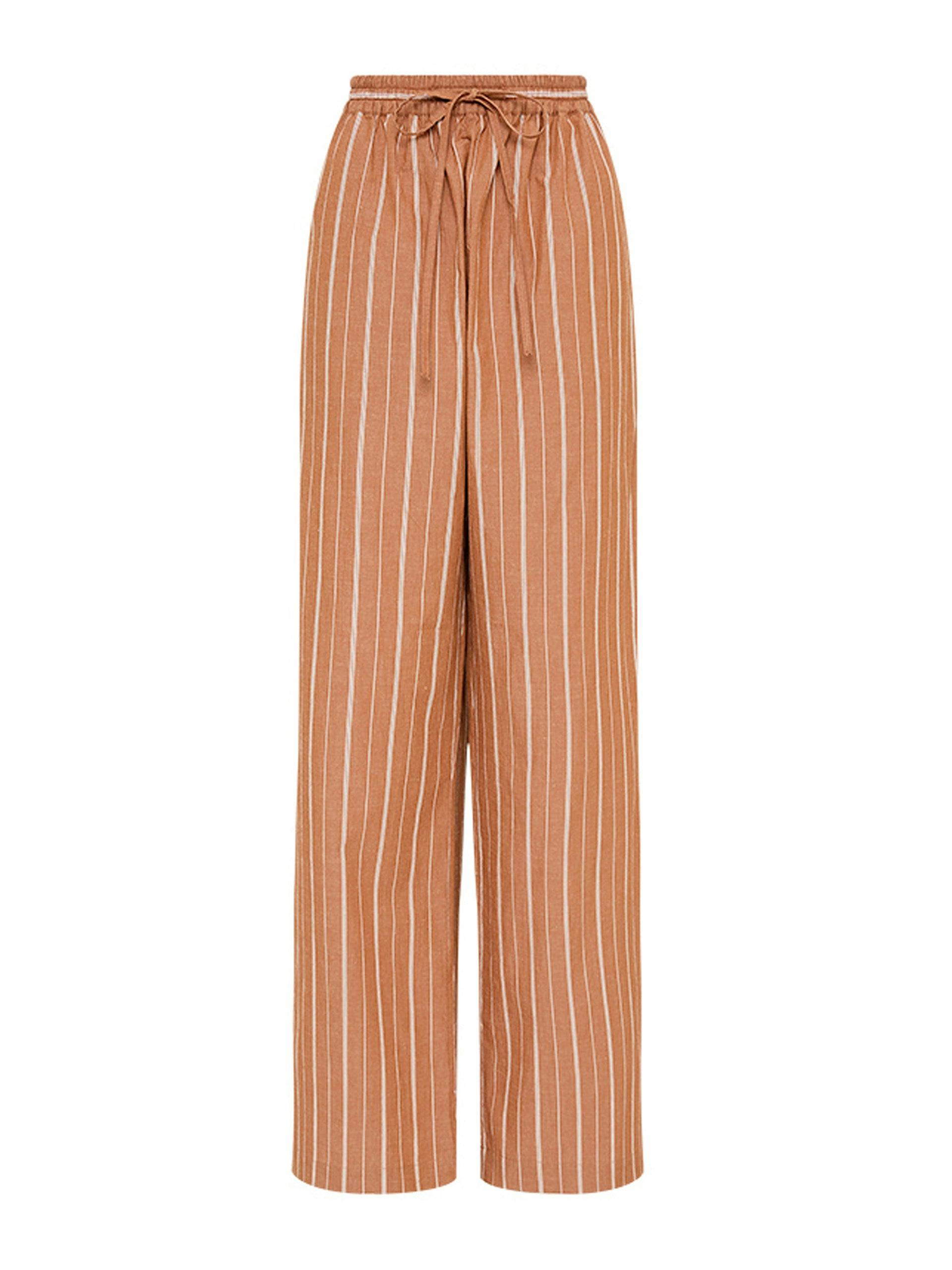 Desert stripe cotton relaxed trouser