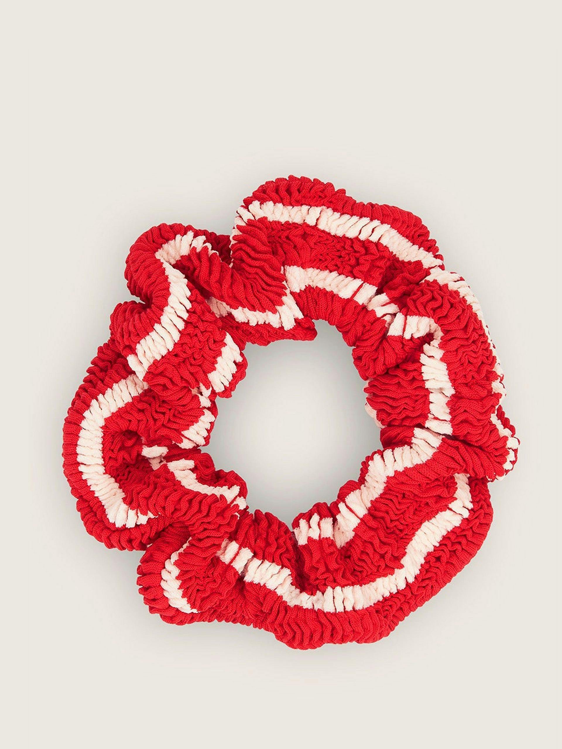 Red and white stripe scrunchie