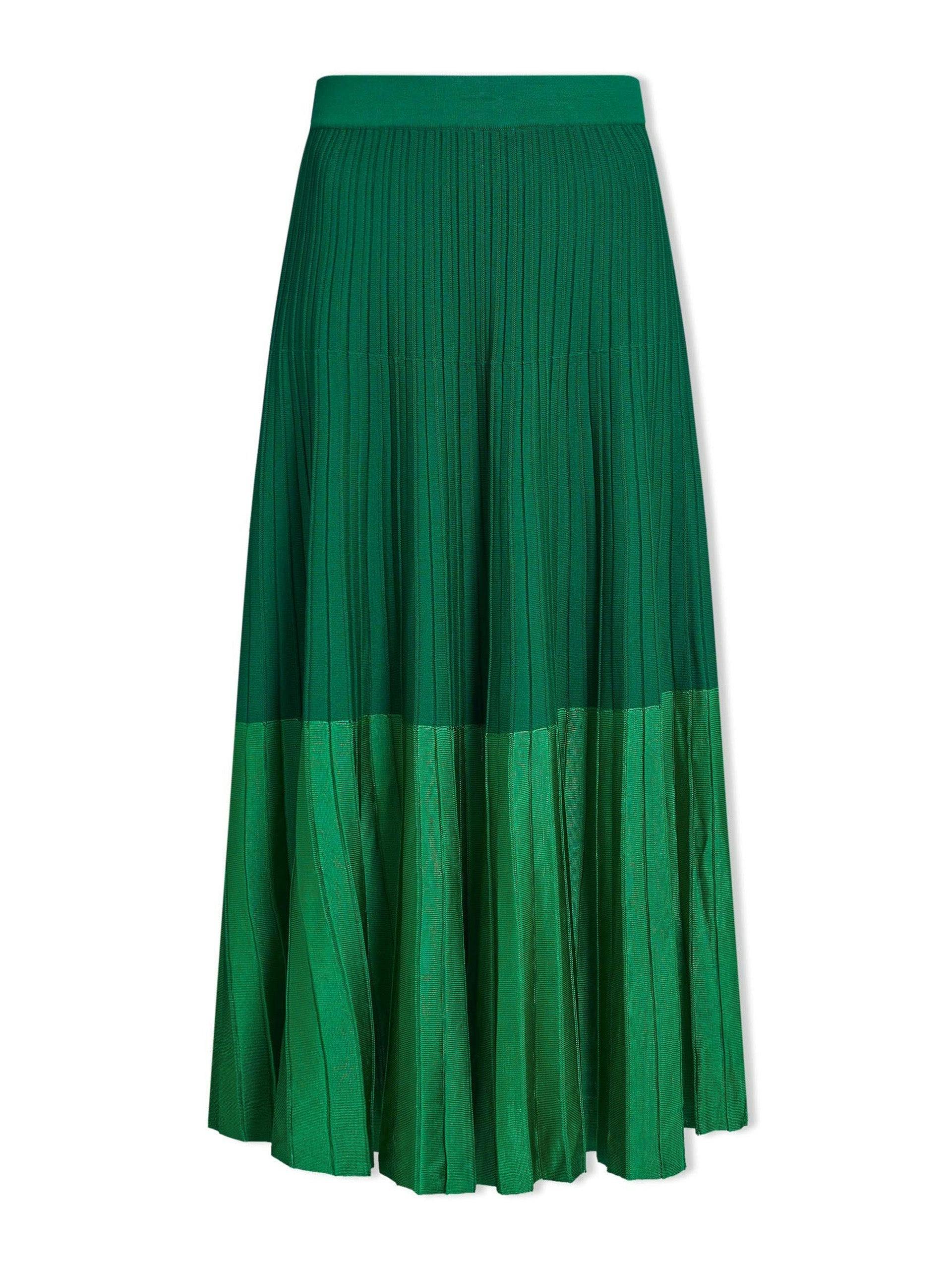 Emerald green Colette contrast hem skirt