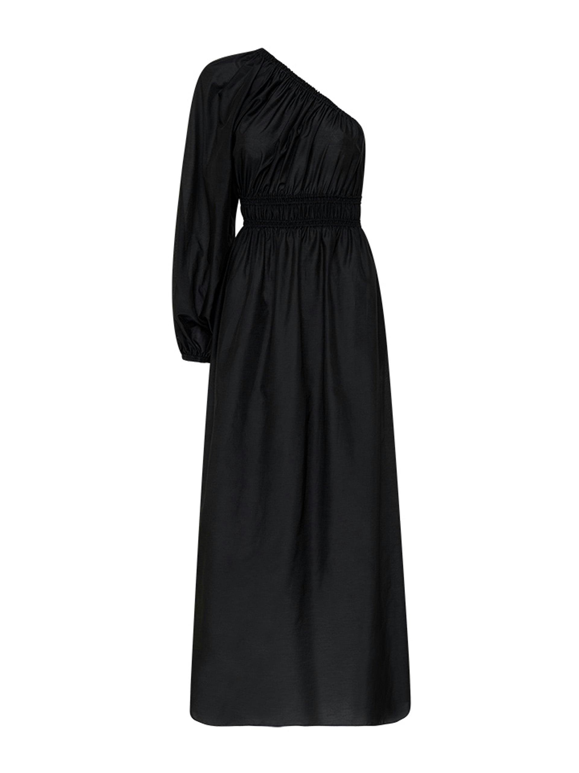 Black single sleeve maxi dress