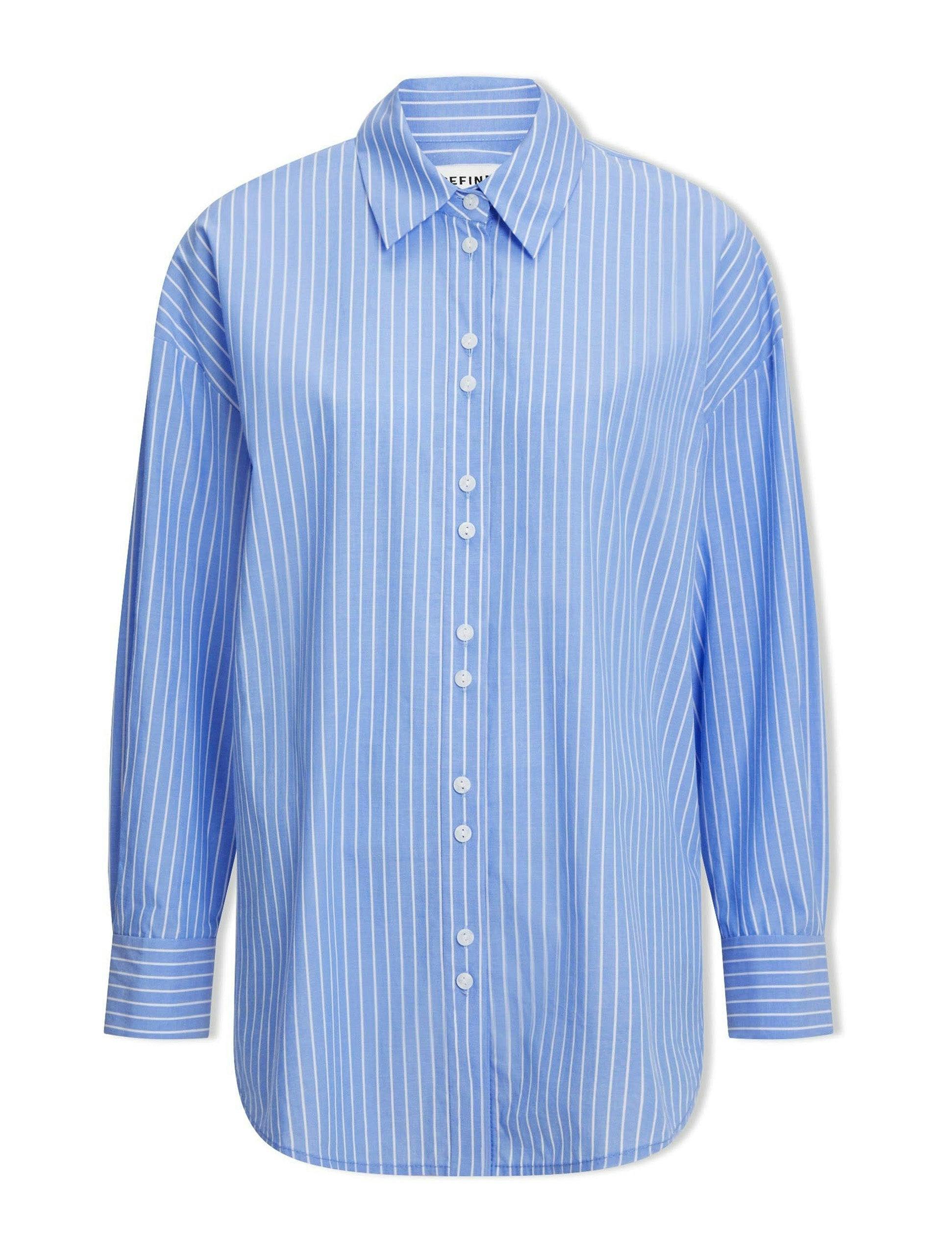 Sammy blue and white stripe oversized shirt