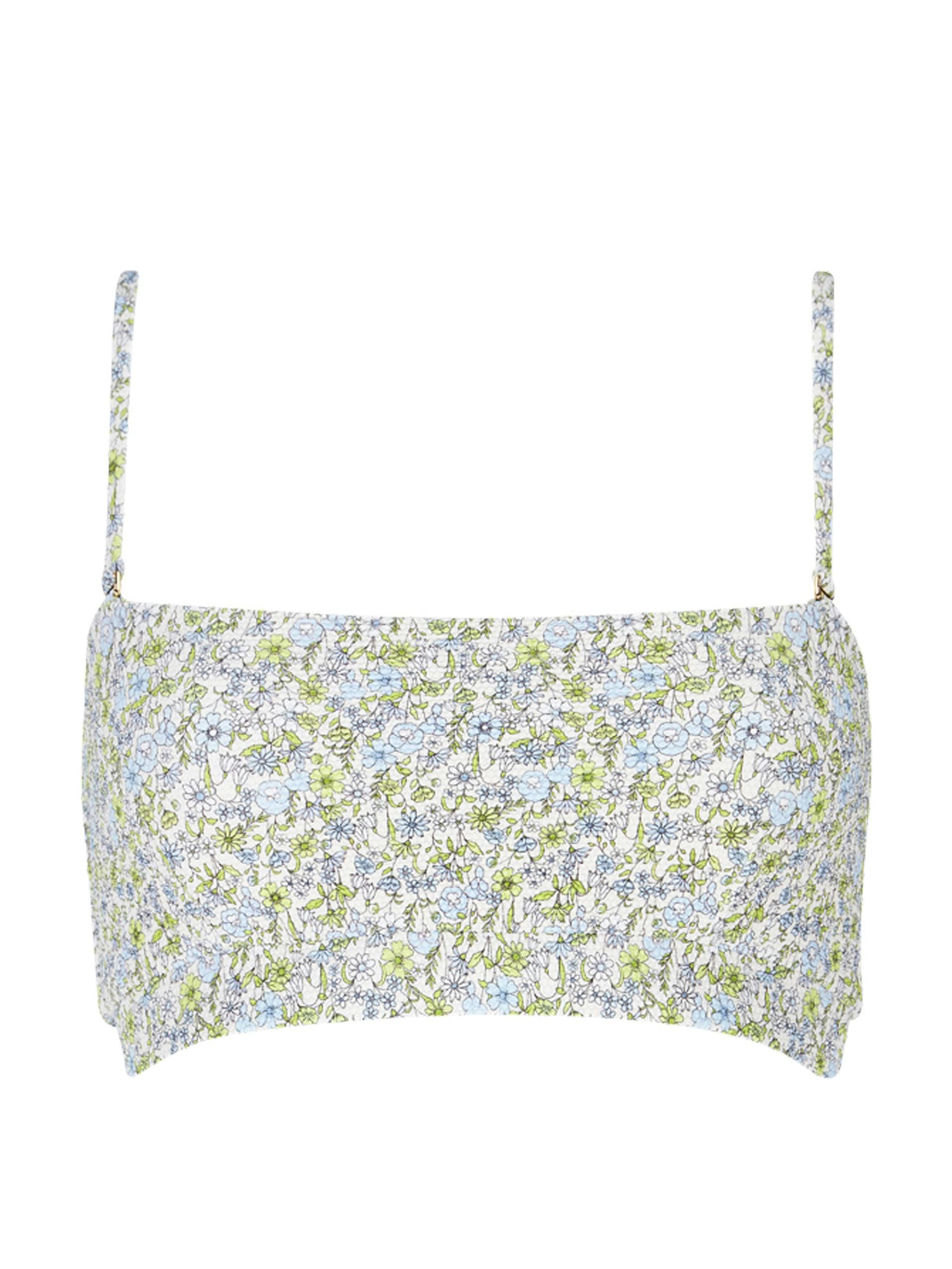 Ditsy green meadow Sienna bikini top
