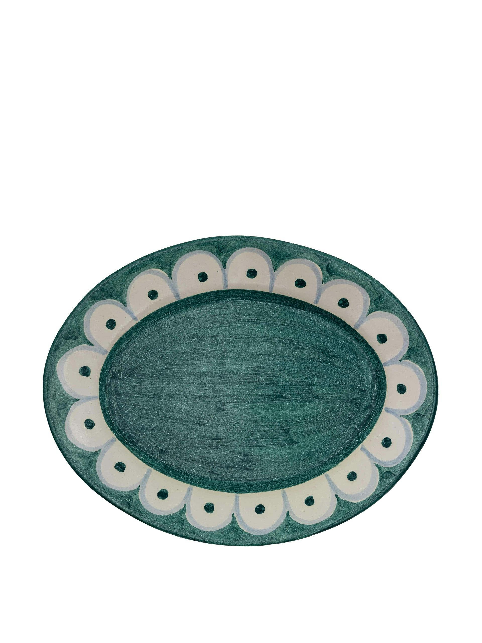Green scallop platter