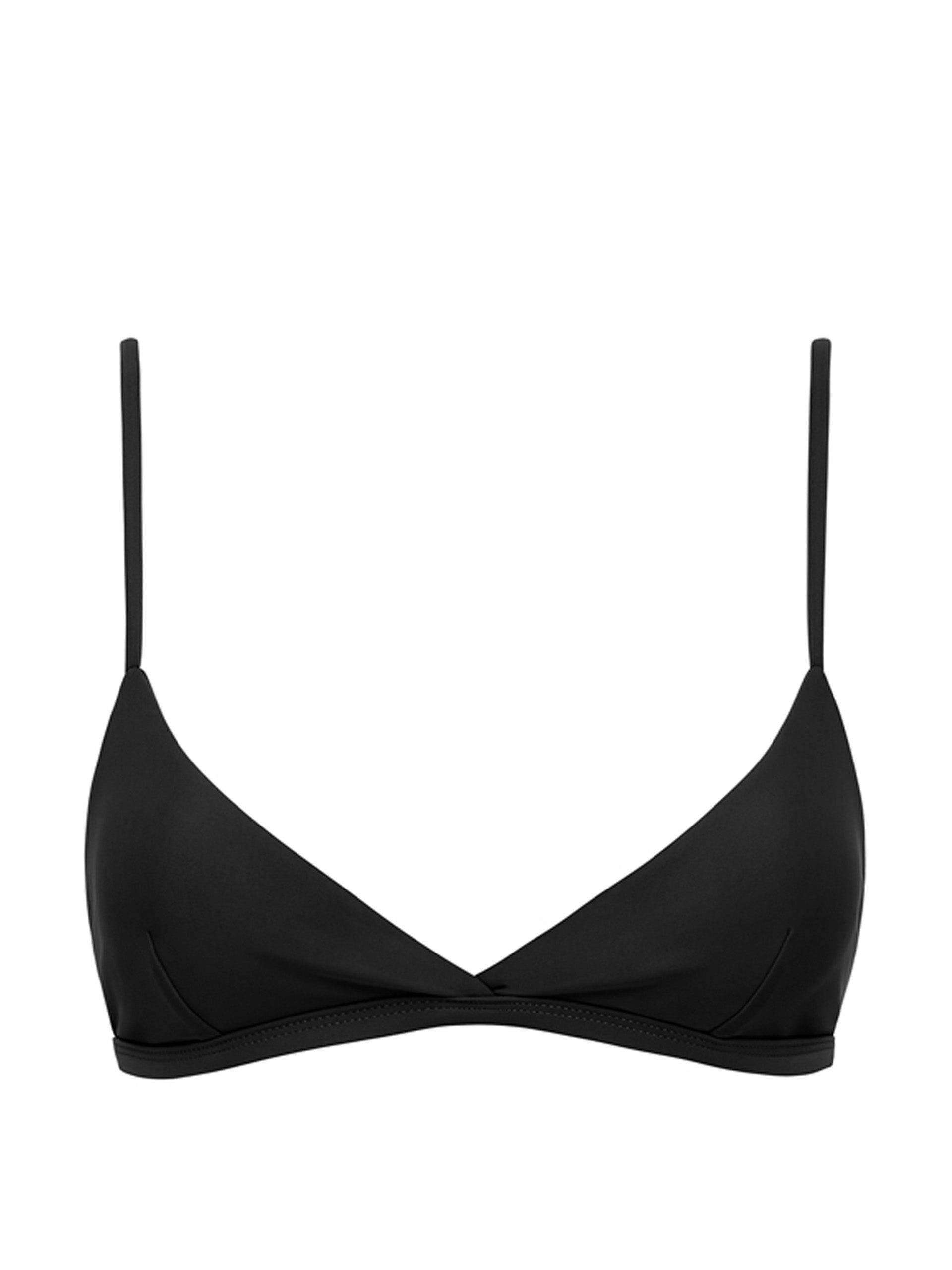 Black tri crop bikini top