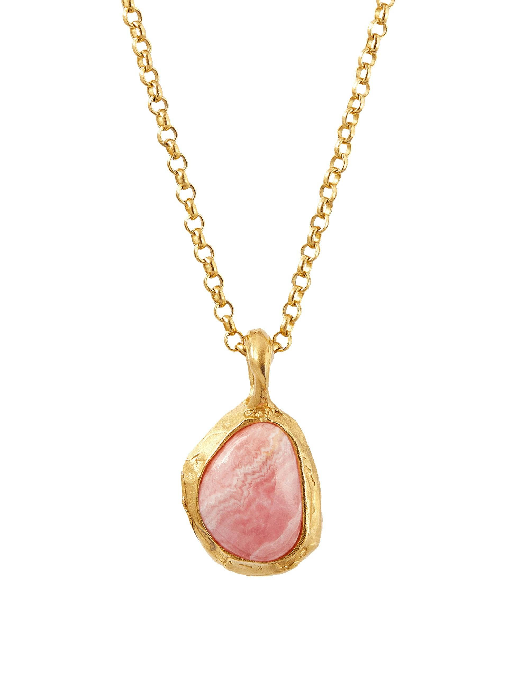 The Droplet of Skies rhodochrosite necklace