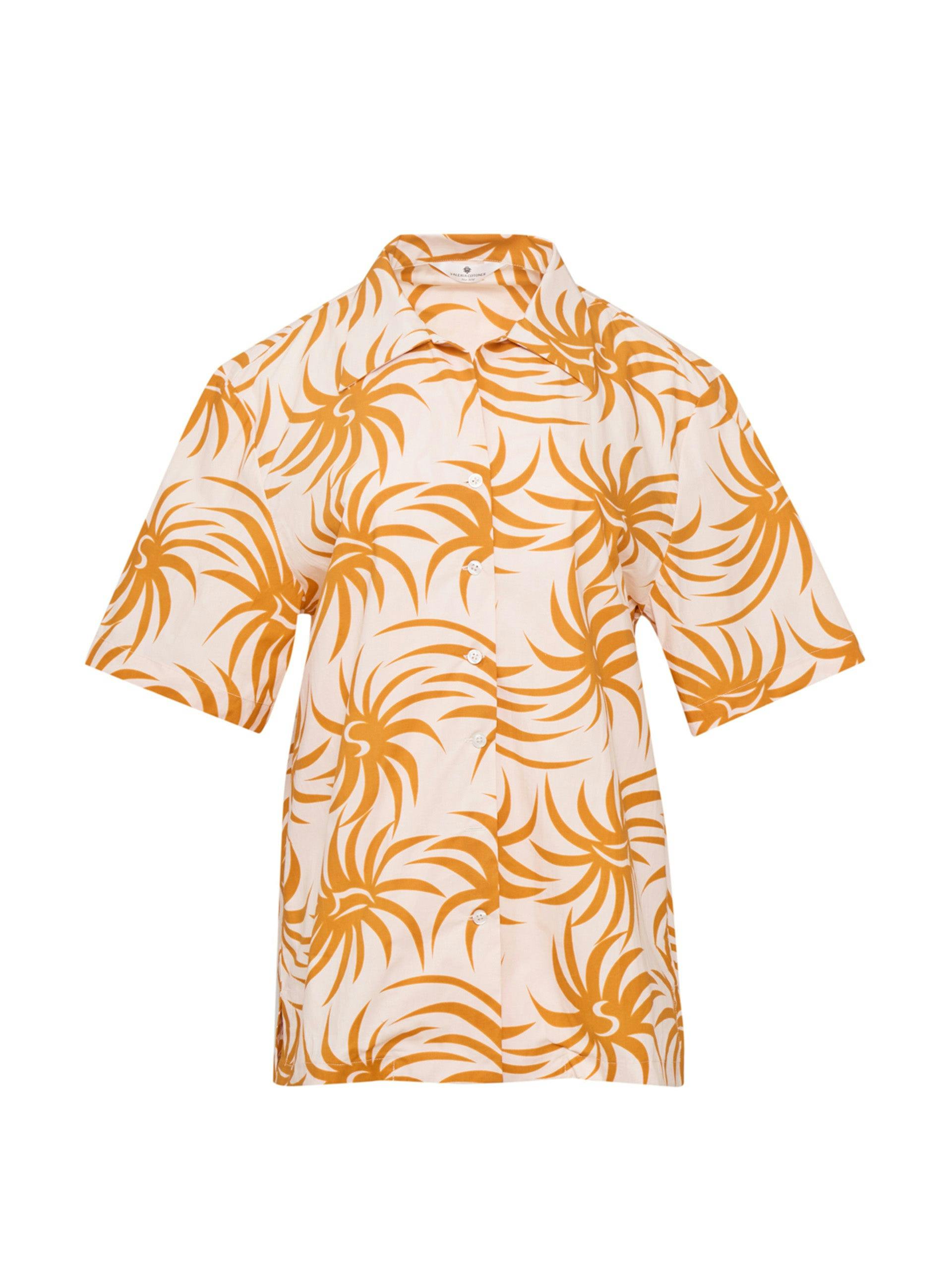 Orange spiral cotton poplin shirt