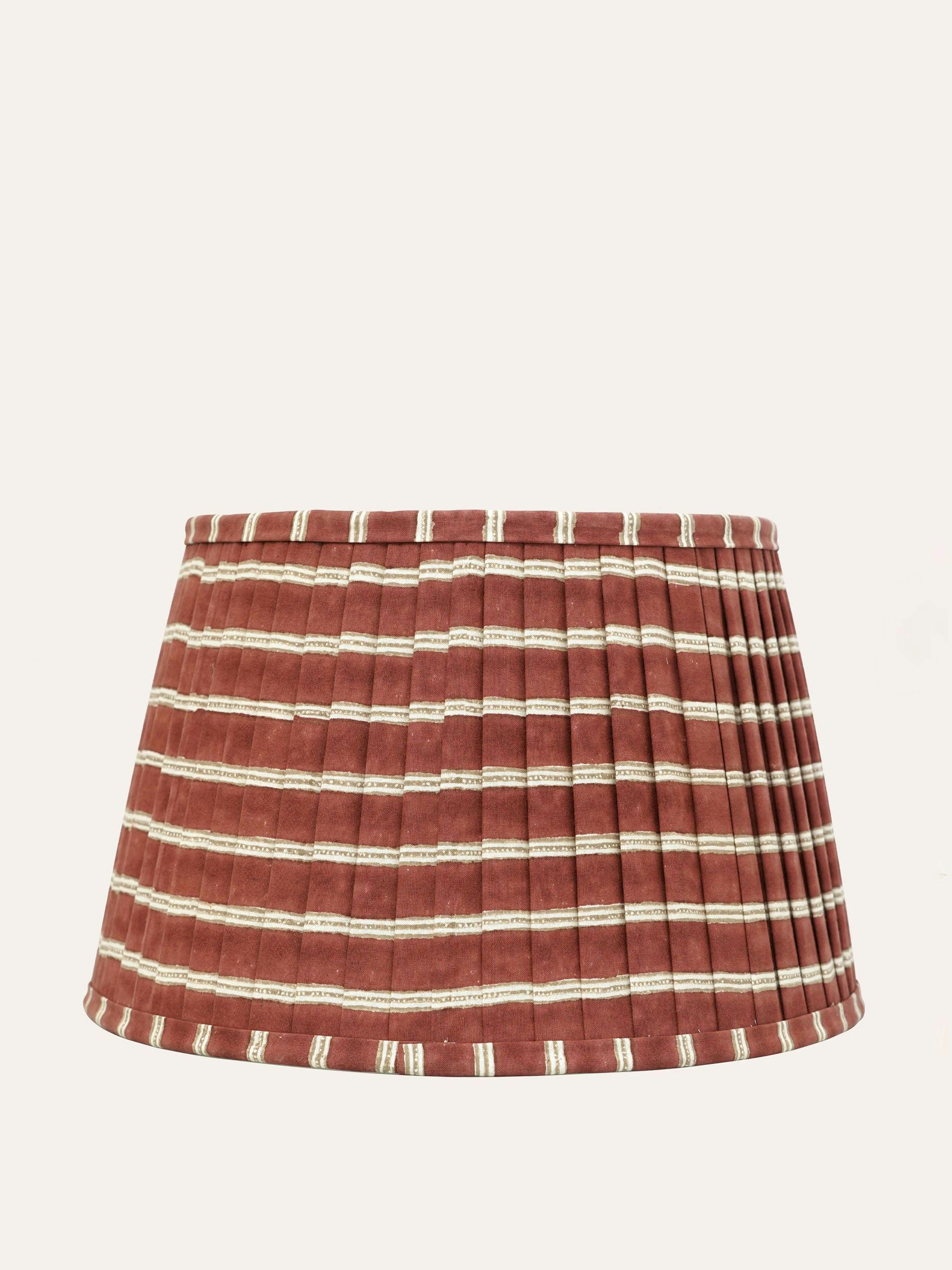 Red Edo stripe pleated lampshade