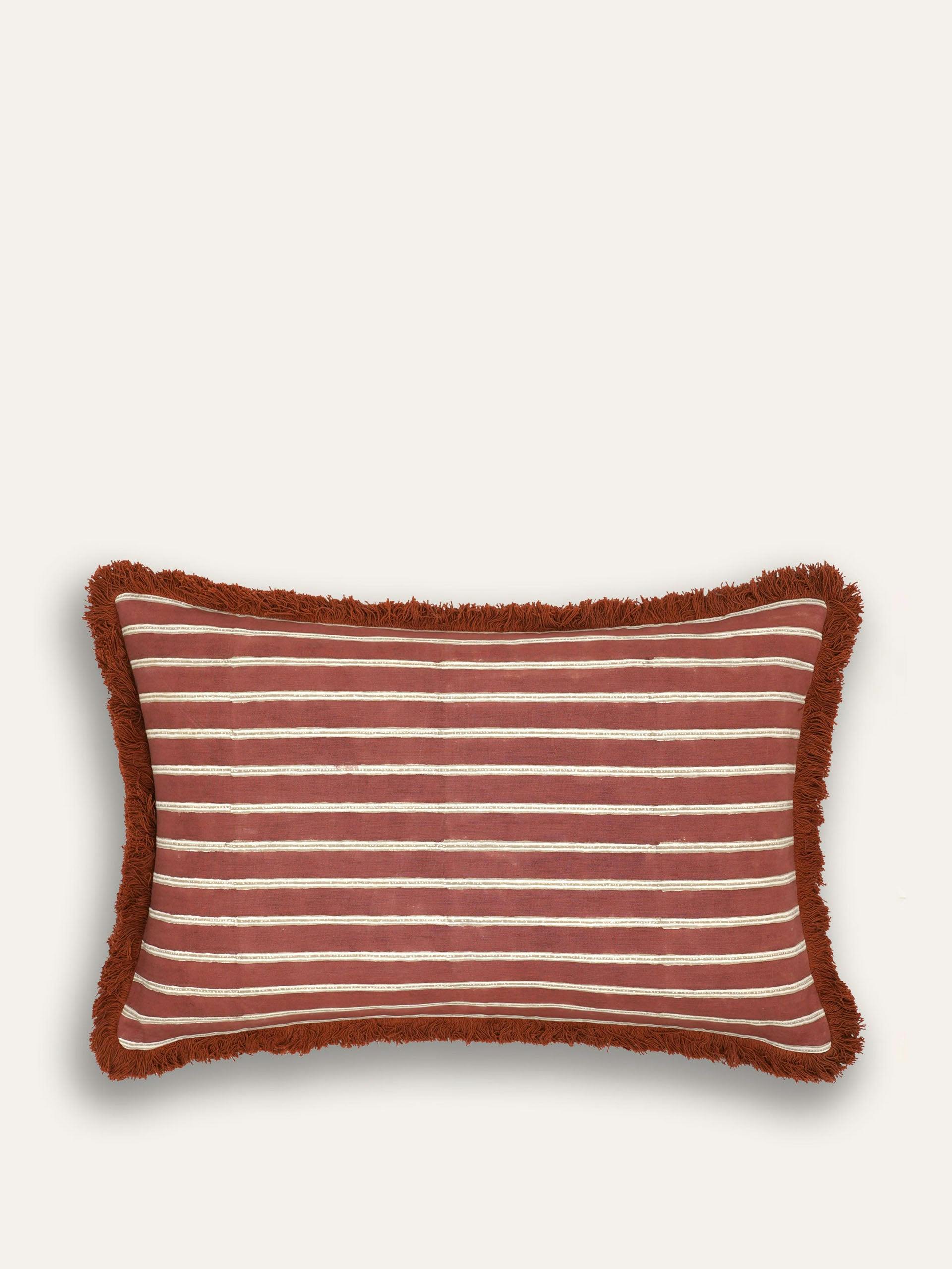 Red Edo stripe cushion