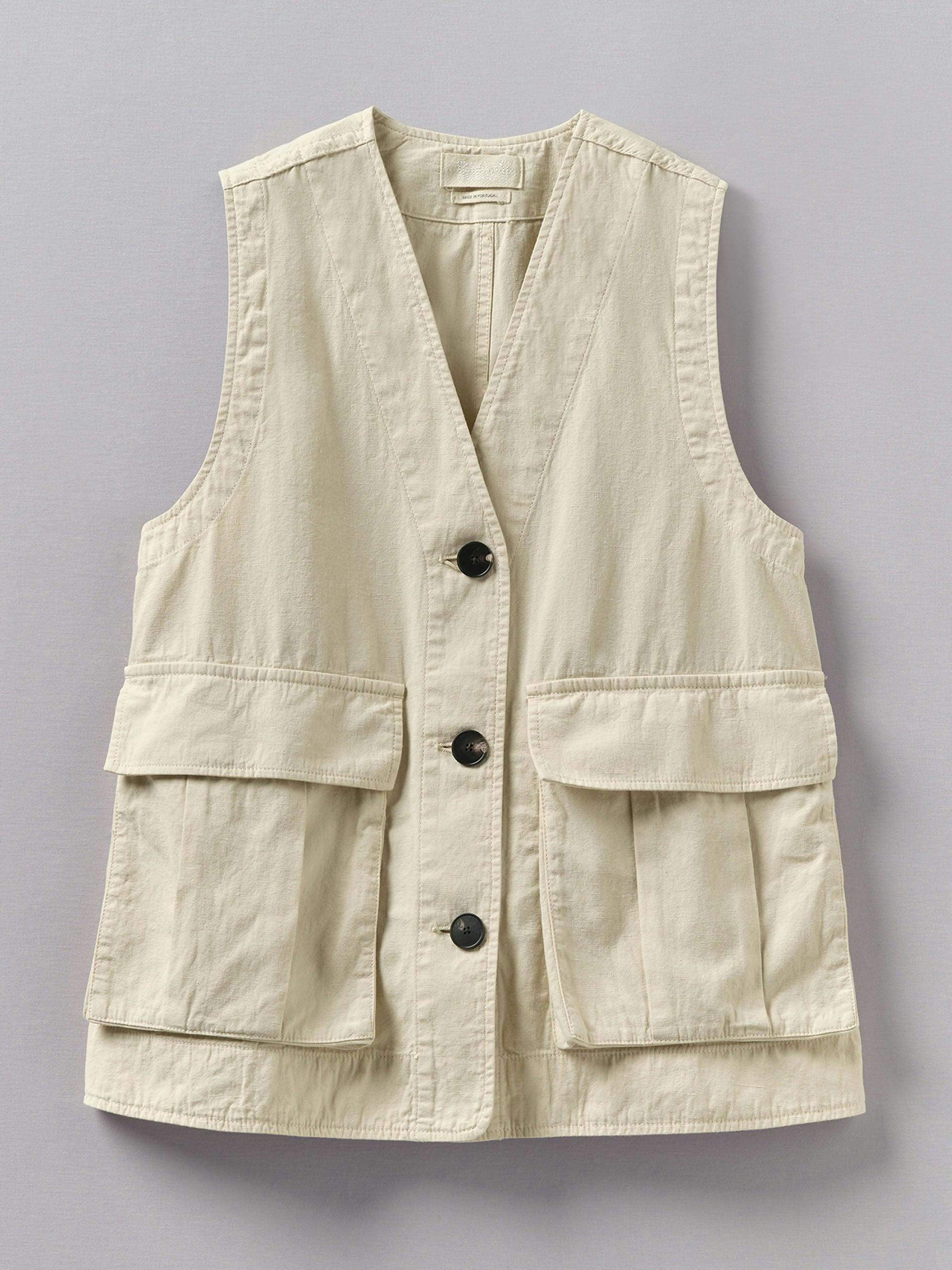 Cotton linen canvas waistcoat top