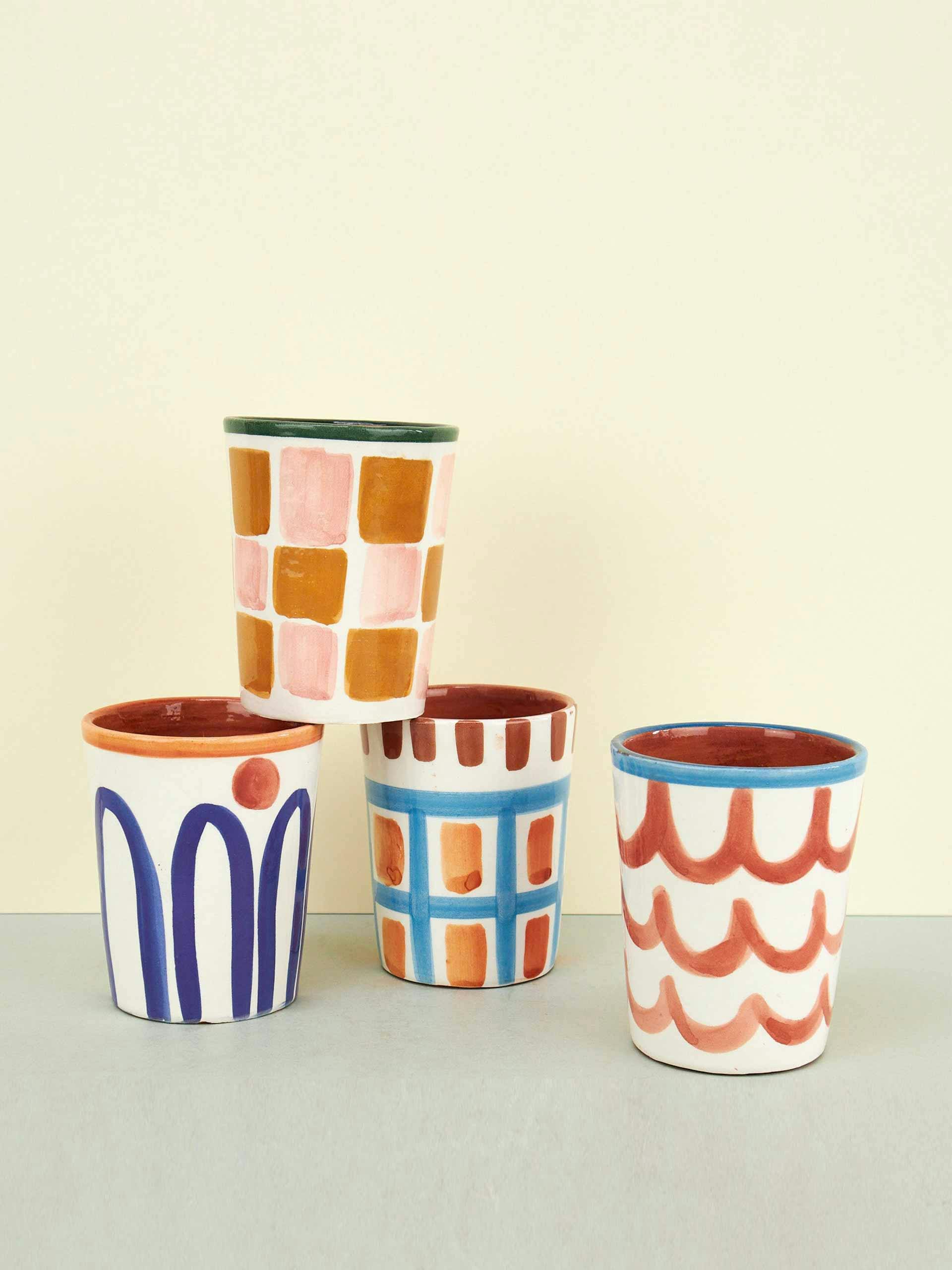 Hand painted ceramic cups