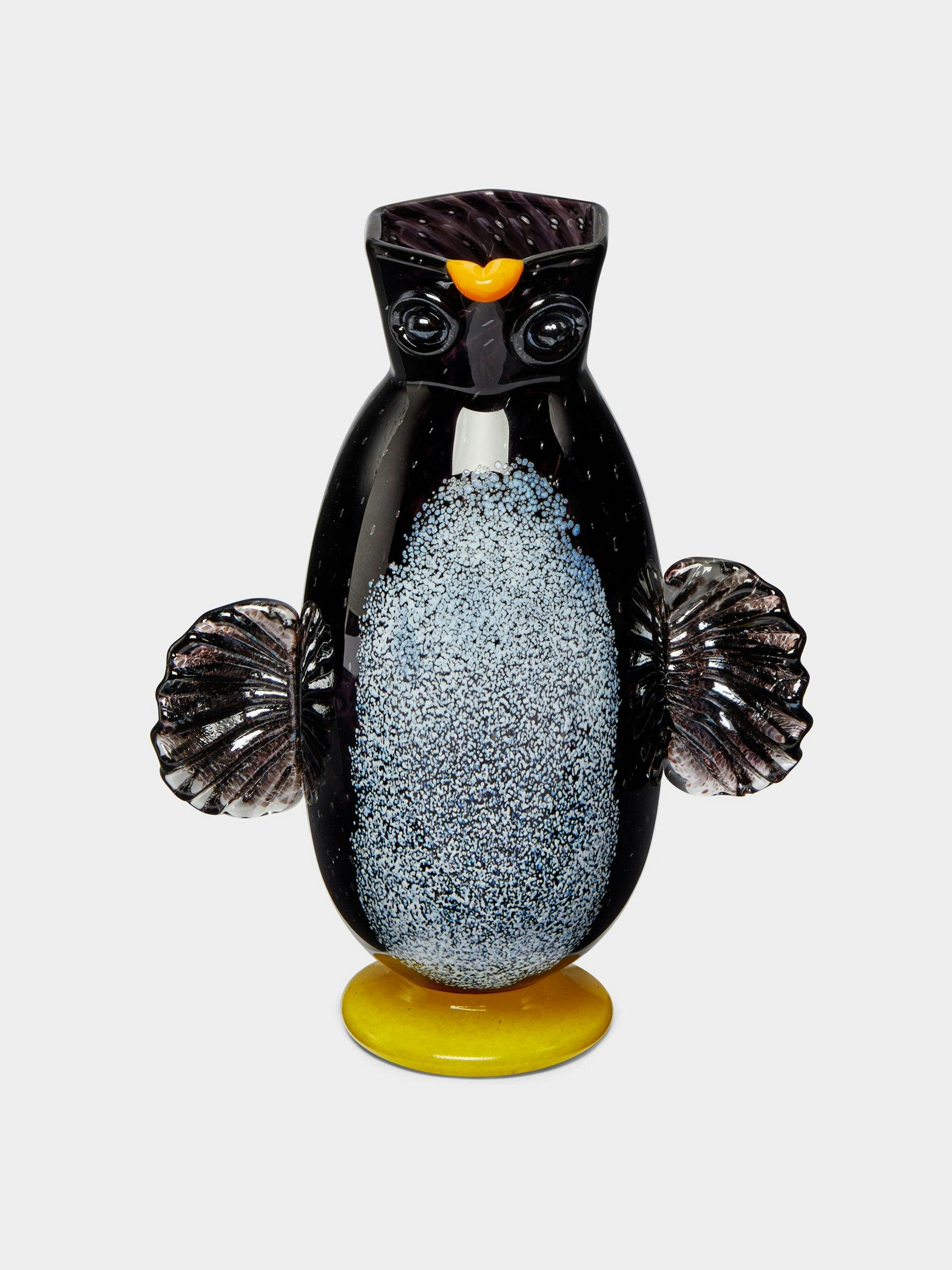 Penguin hand-blown glass jug
