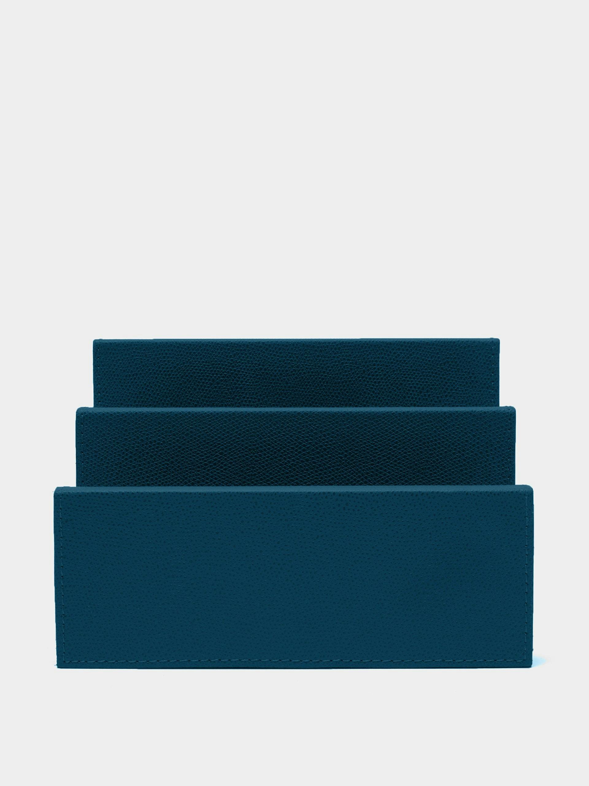 Blue leather letter holder