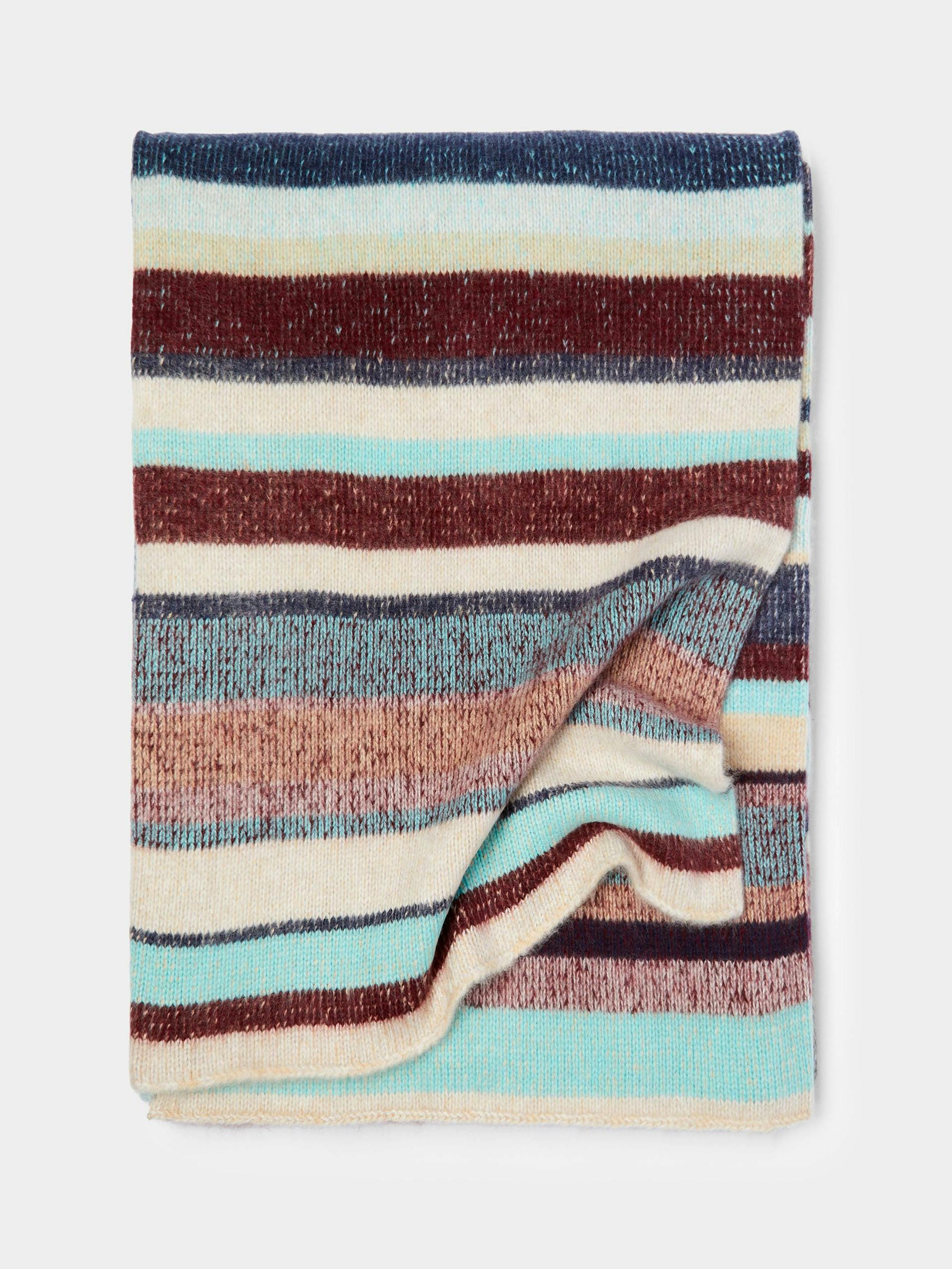 Striped cashmere blanket