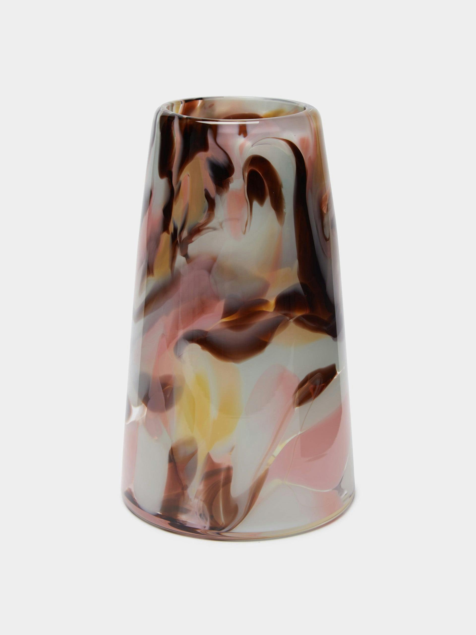 Marbled glass vase