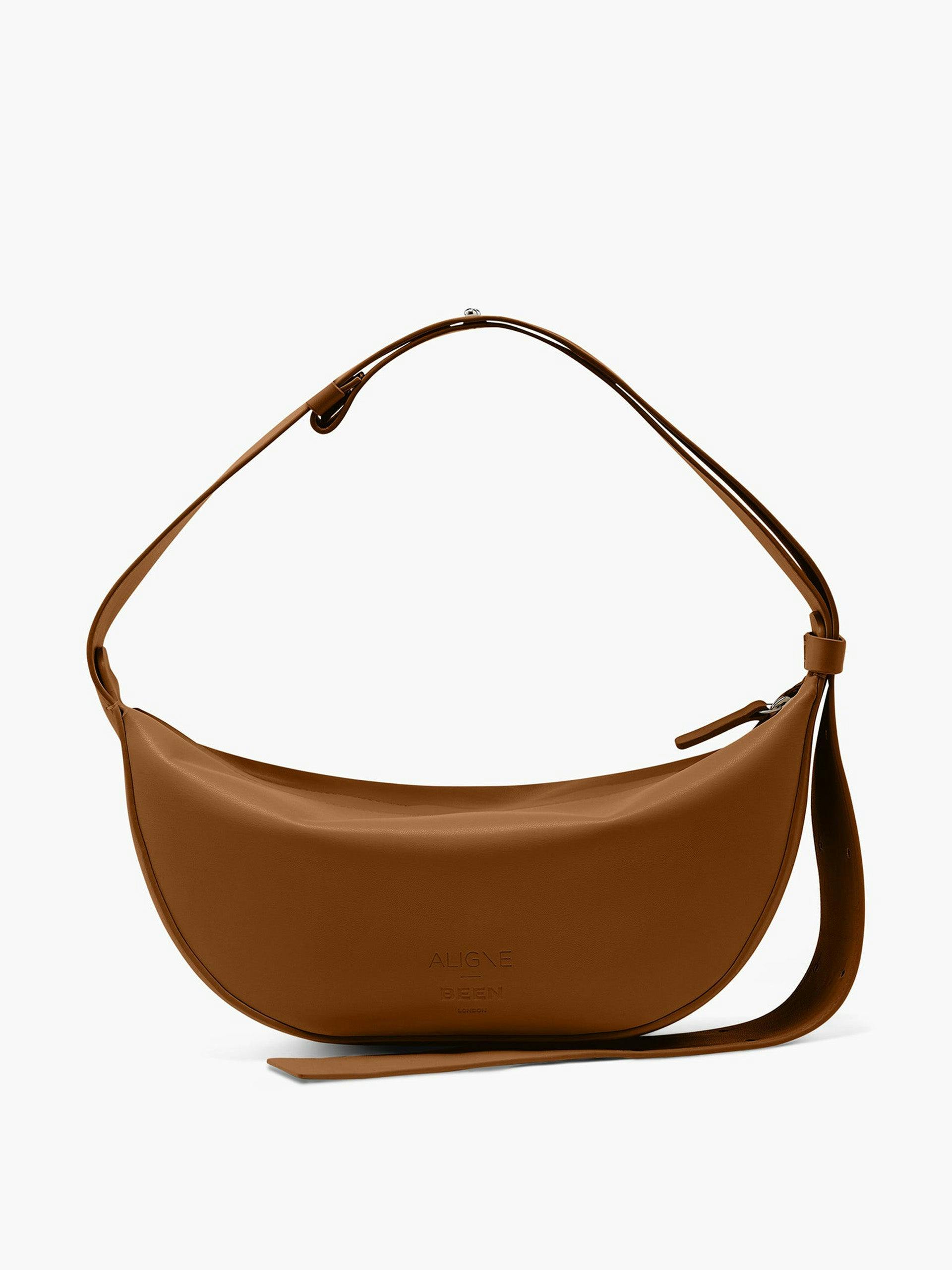 Brown recycled-leather Wellesley sling bag