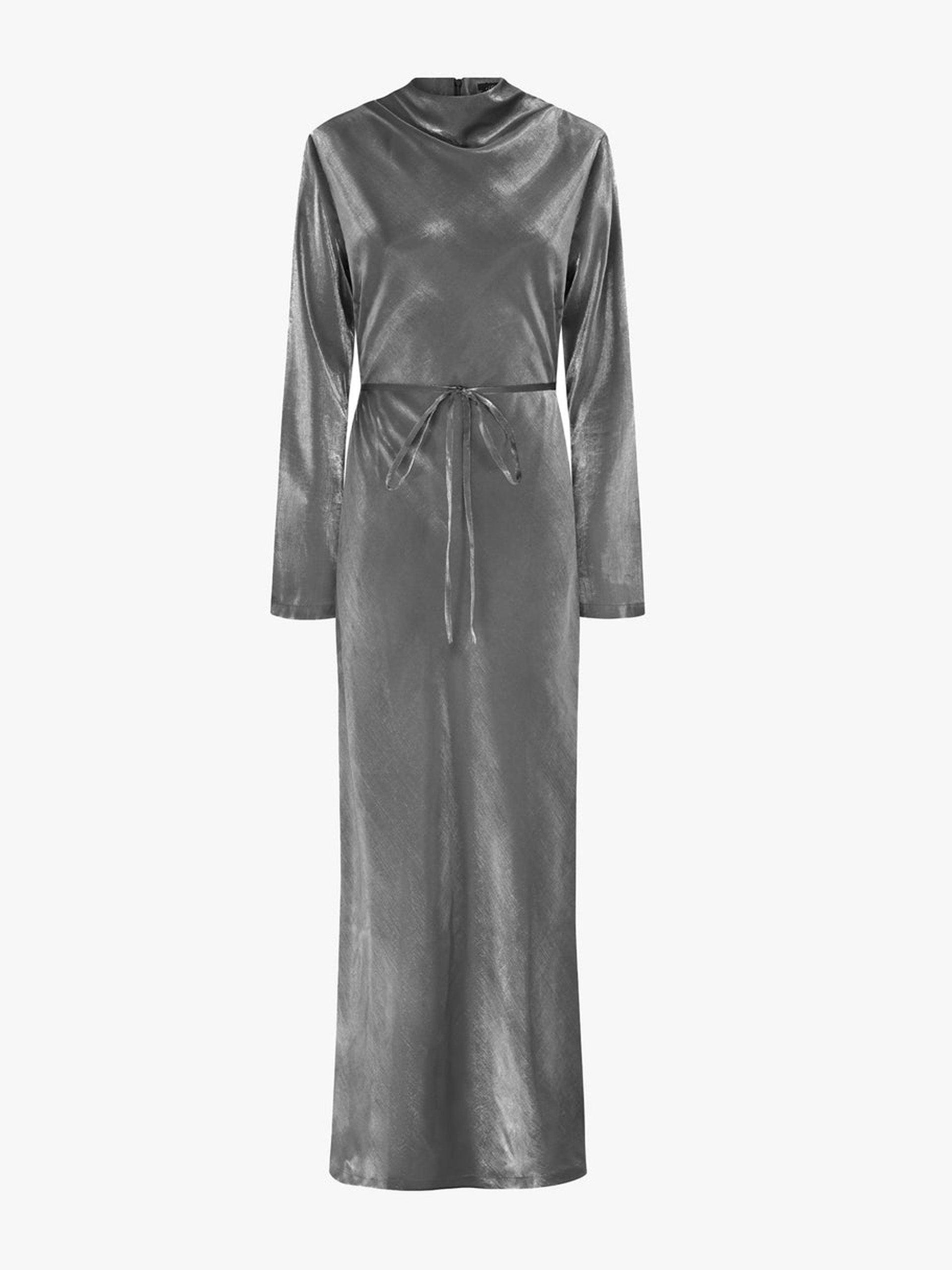 Kelly high neck maxi belted dress