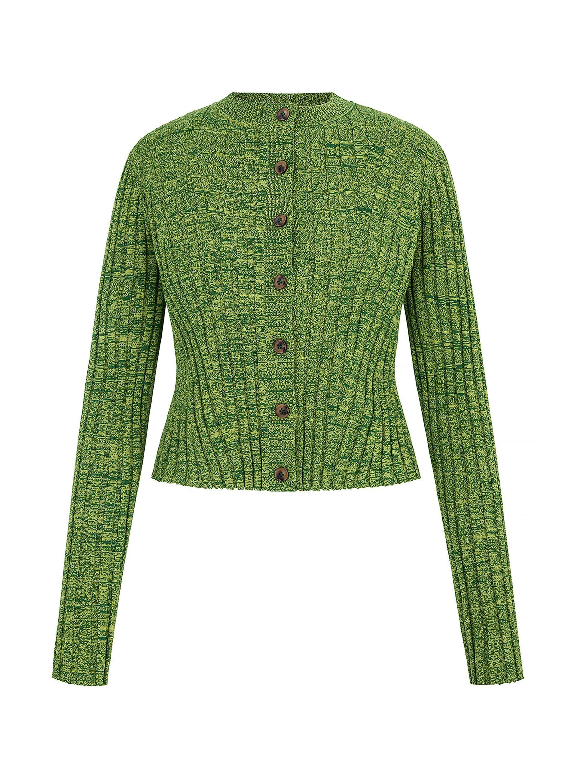 Green Michelle ribbed cardigan