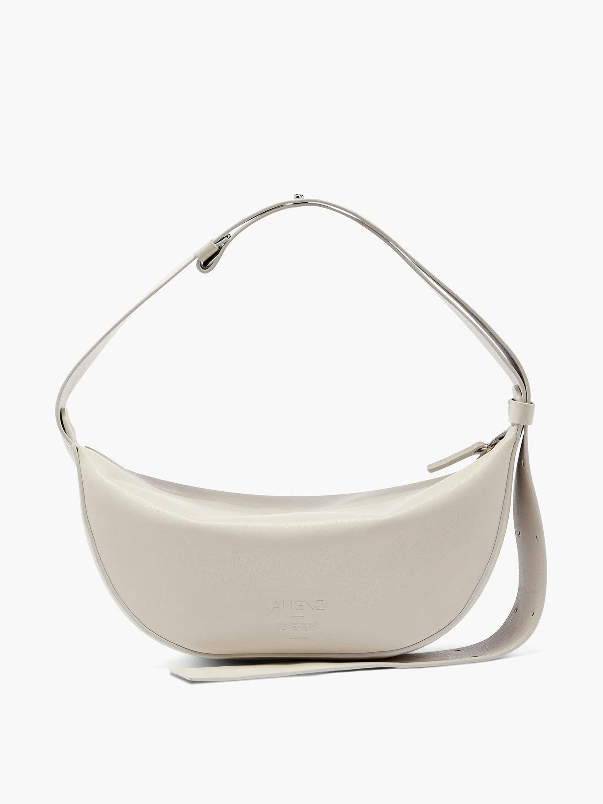 White recycled-leather Wellesley sling bag