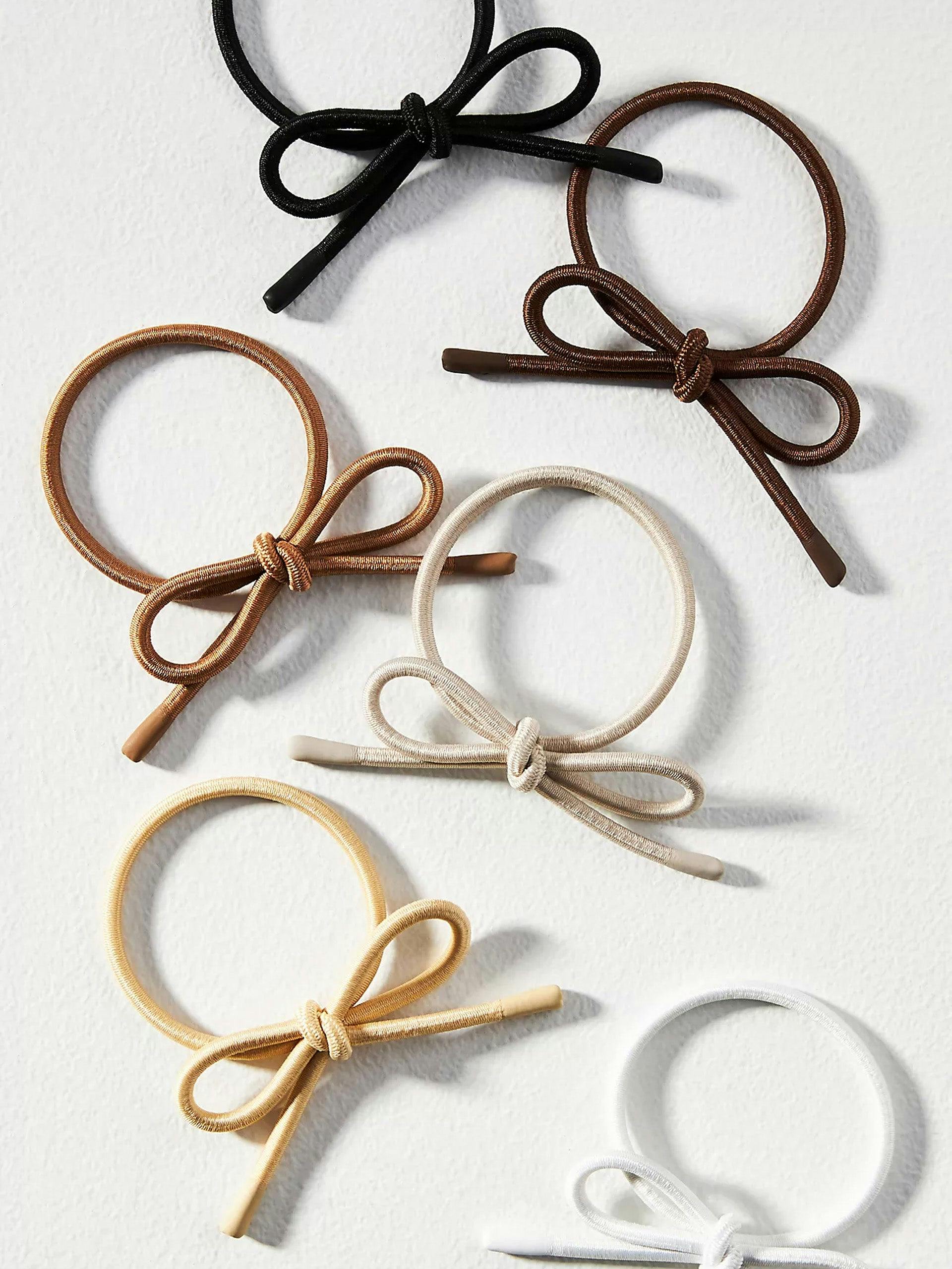 Assorted bow hair bobbles (set of 6)