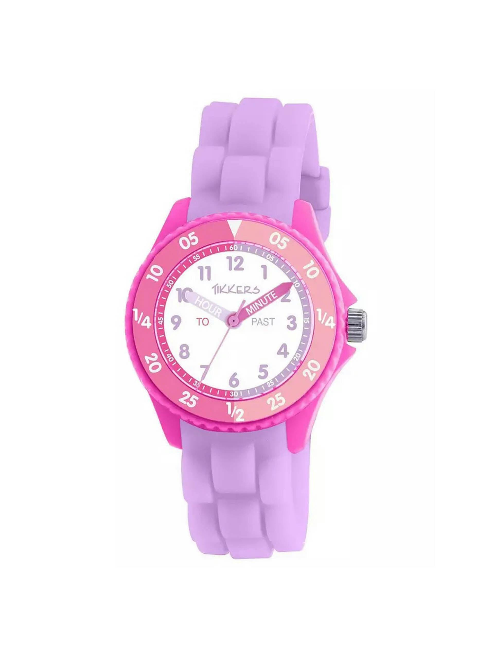 Tikkers Girls lilac silicone strap watch